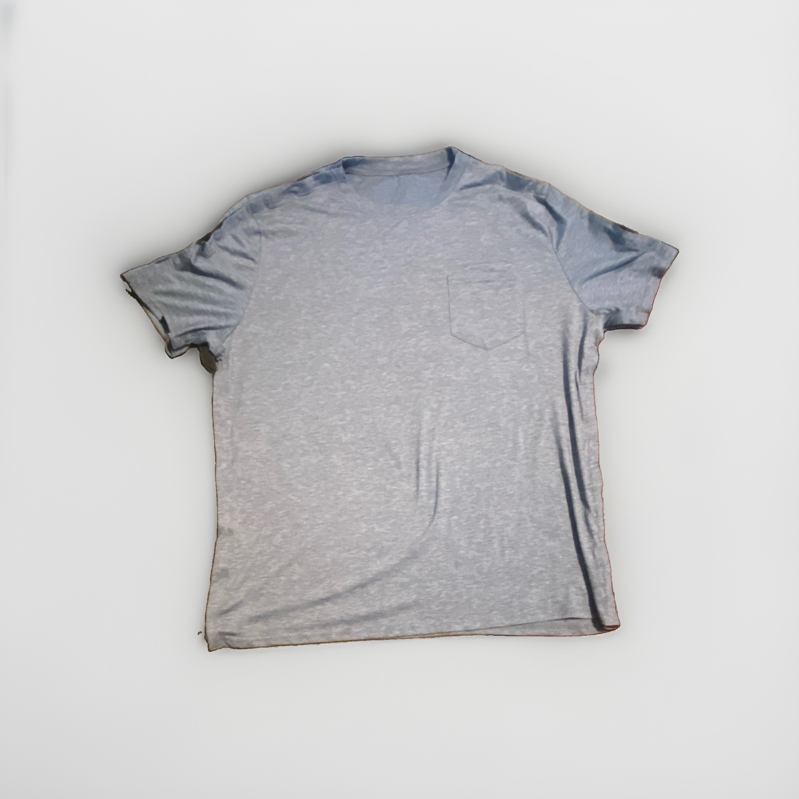 Poriff Men’s L Blue Solid Crew Neck Pocket T-Shirt Polyester Spandex