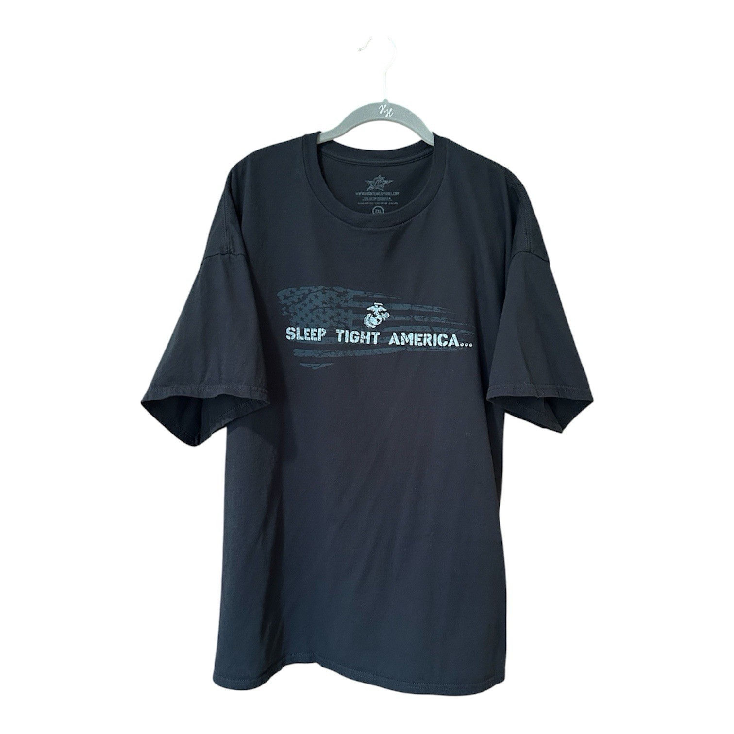 2XL USMC Sleep Tight Men’s Black Crew Neck Short Sleeve Tee Frontline Apparel