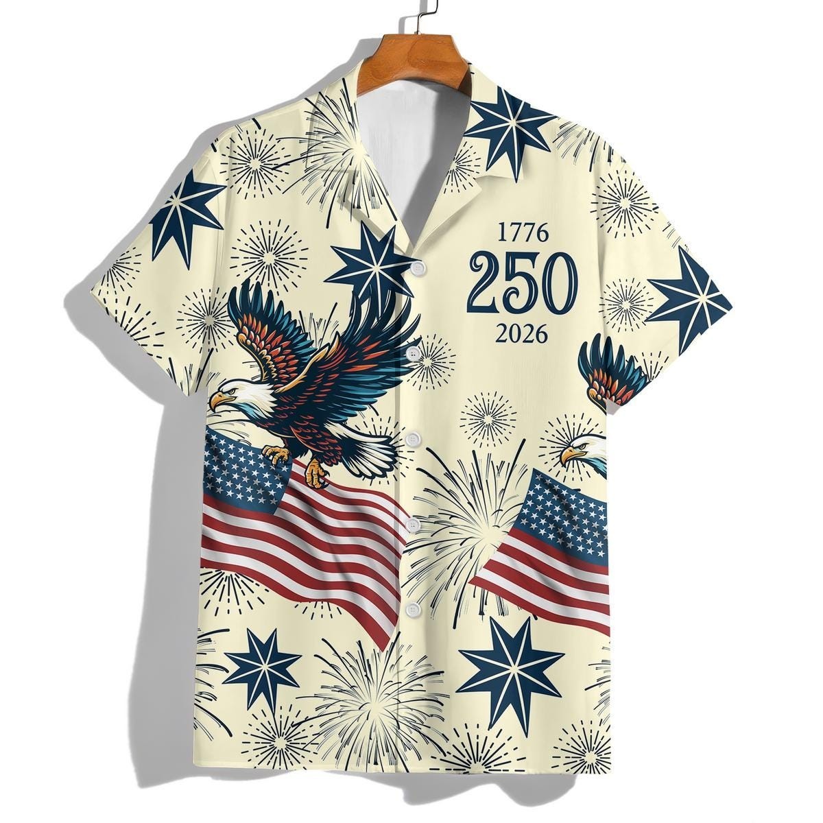 USA 250 Anniversary Eagle 1776-2026 Hawaii Shirt