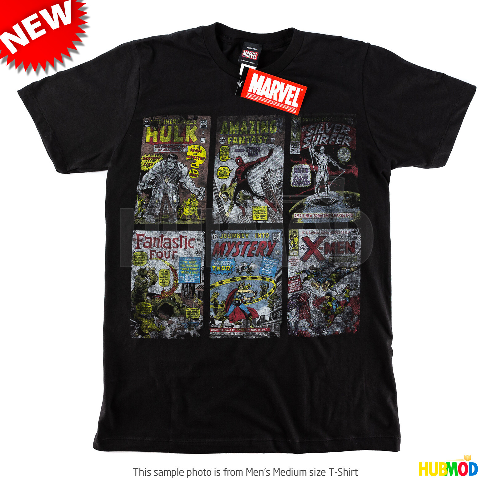 VINTAGE Marvel 30s Big Issue Cover Hulk Amazing Spiderman Men’s T-Shirt Small S