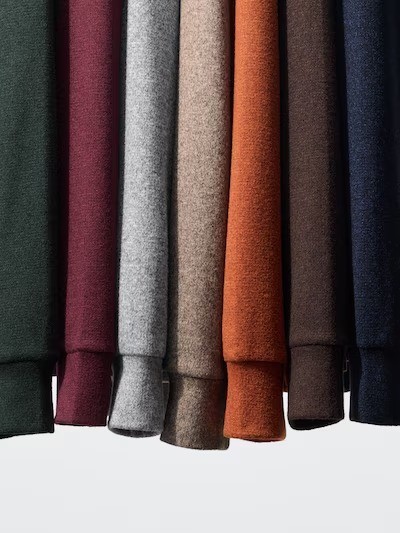 UNIQLO UNISEX Soft Knitted Fleece T-Shirt Soft Smooth Knit-like Texture NEW