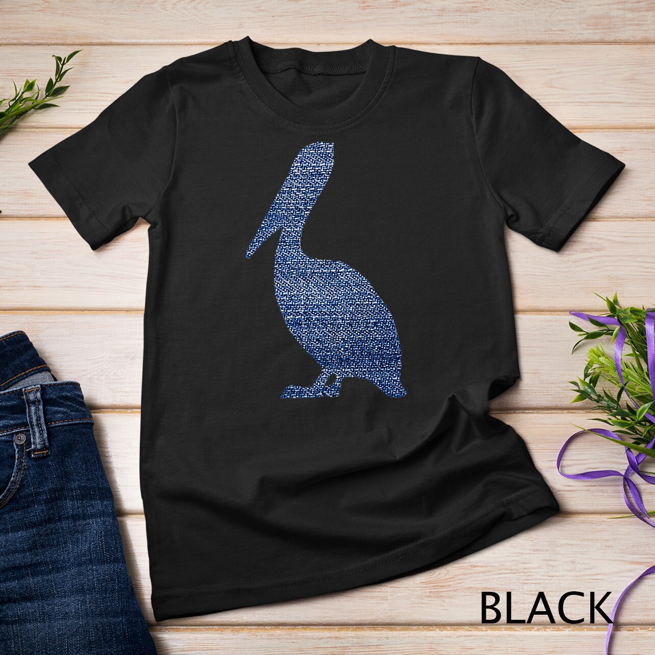 Pelican T Shirt – Denim Blue Jean Texture Unisex T-shirt