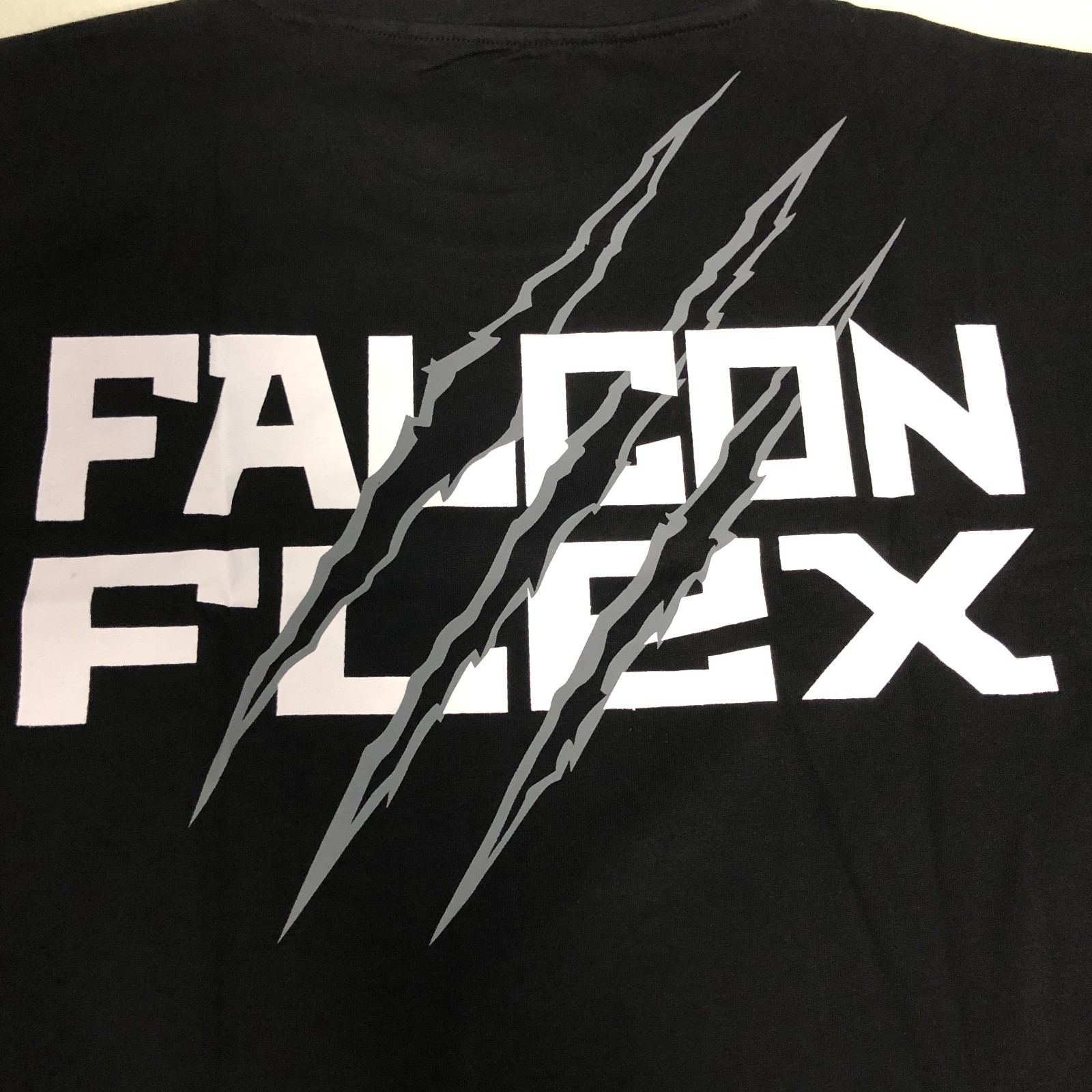 NWT Falcon Flex Men’s XL Black Short Sleeve T Shirt Large Logo On Back Cotton