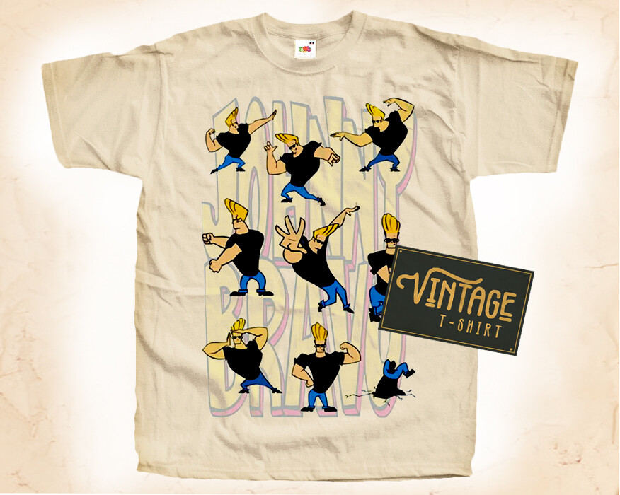 Johnny Bravo V3 Vintage T Shirt for Men Woman Unisex DTG NATURAL S-5XL