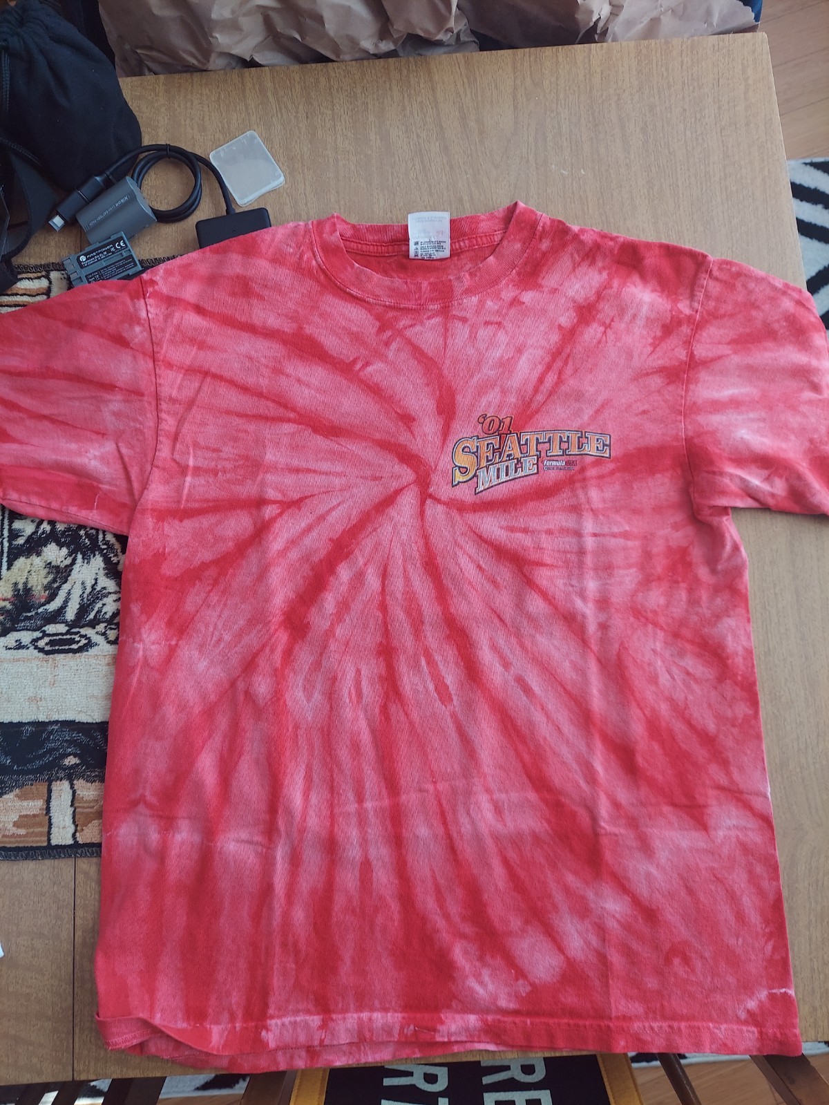 2001 Seattle Mile Dirt Track Racing T‑Shirt Medium Tie Dye Drag