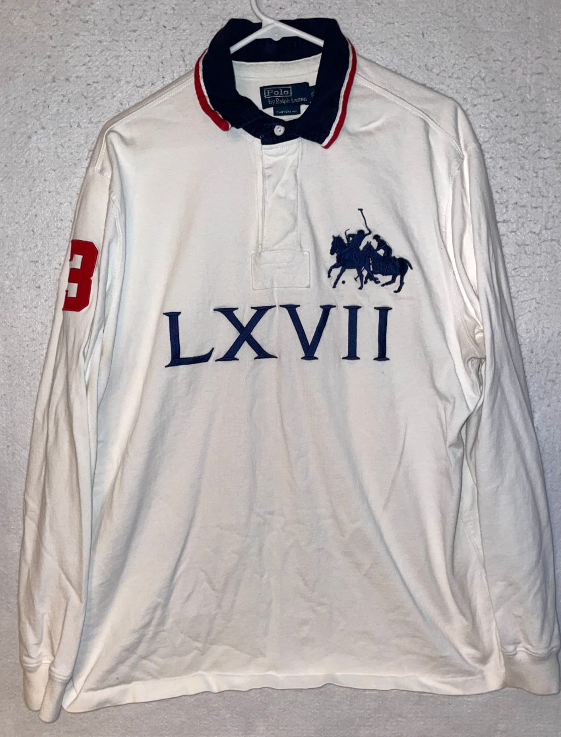 Polo By Ralph Lauren Custom Fit LXVII Logo Men’s XL Shirt White #3 Large Pony