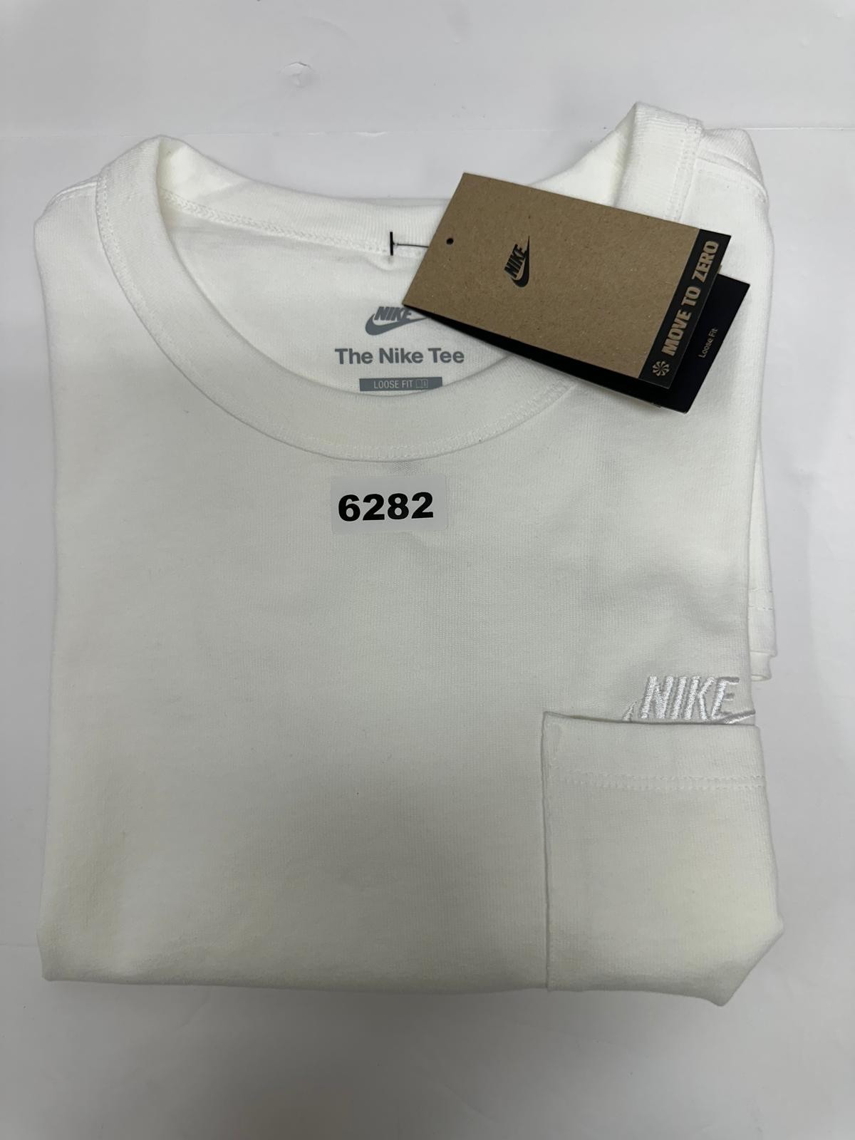 Nike Sportswear Premium Essentials Pocket Tee Shirt Mens Large White Minimalist