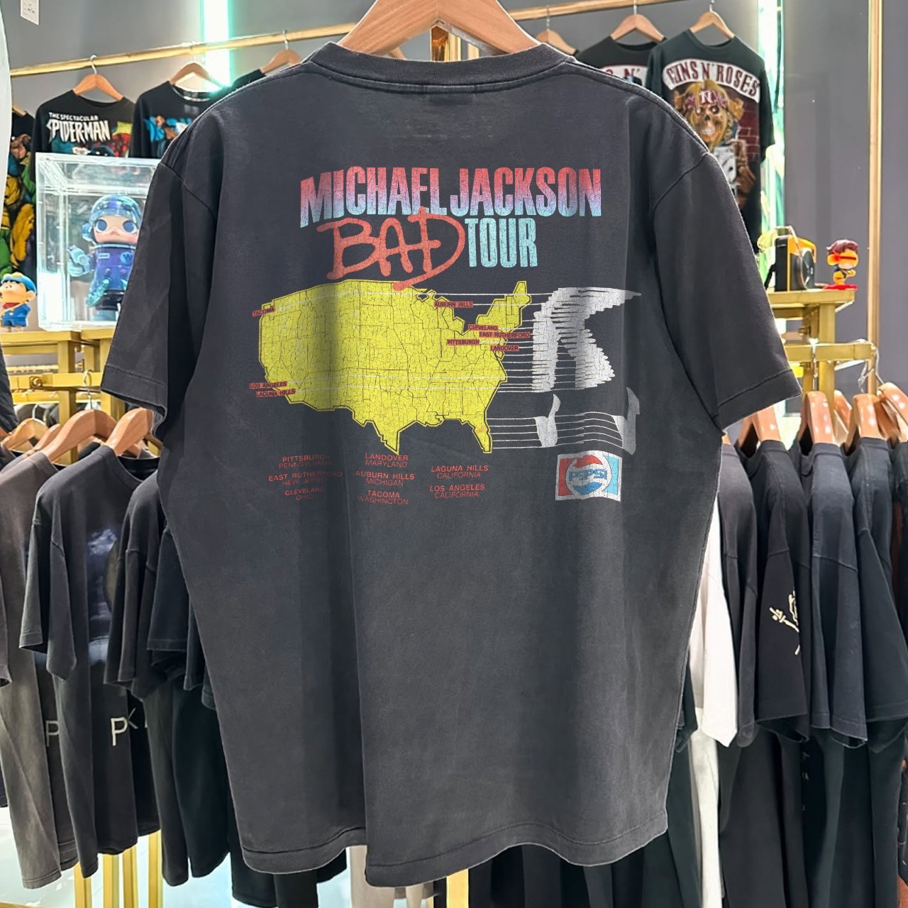 1988 Michael Jackson Bad World Tour Promo T-Shirt Black XXL