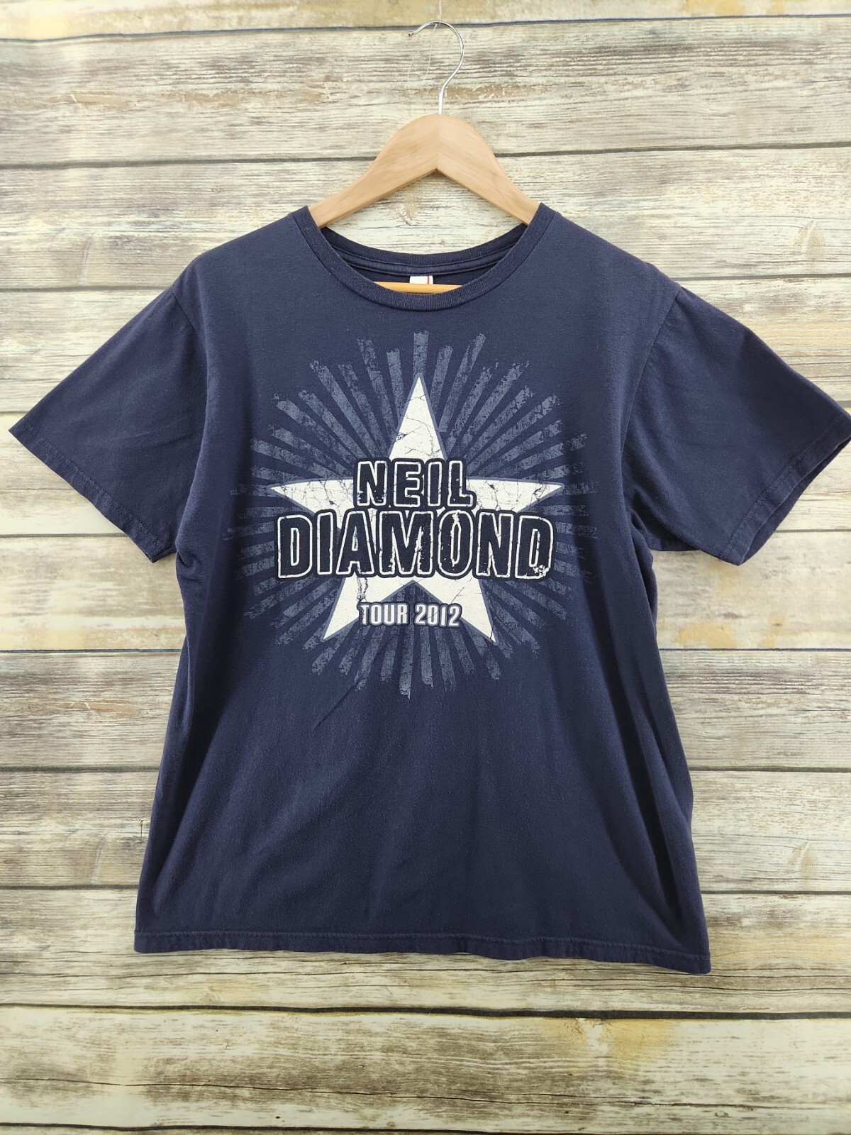 Neil Diamond 2012 Tour Star Blue Crewneck Concert T Shirt Adult Size Medium M