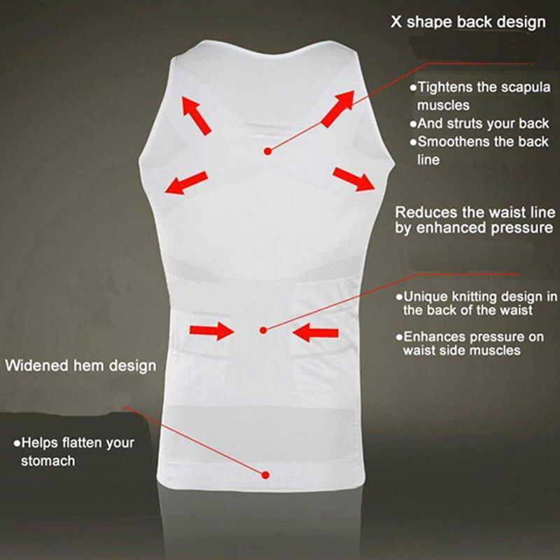 Men Body Shaper Slimming Tummy Vest Compression Shirt Tank Faja camisa de hombre