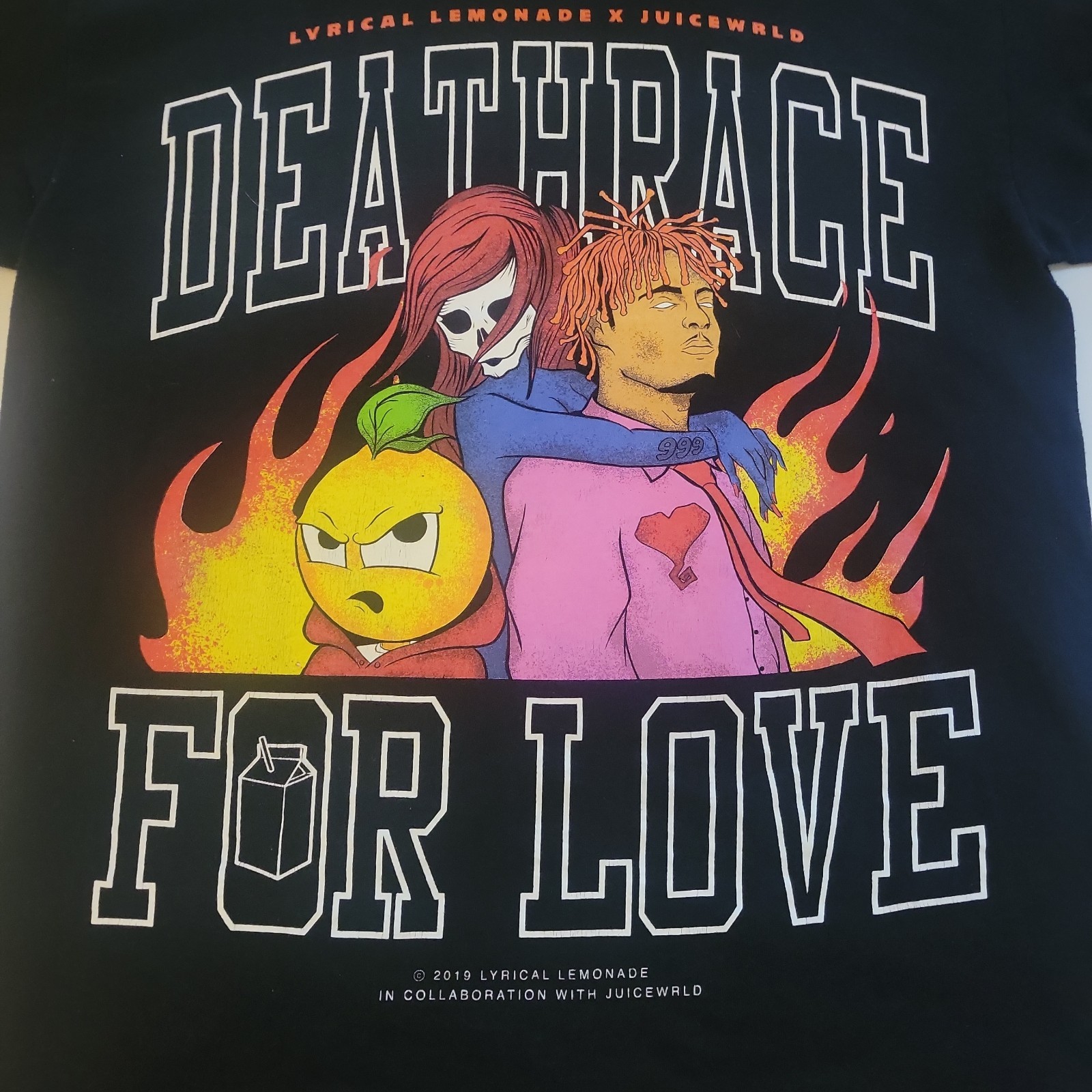 2019 Lyrical Lemonade Juiceworld Deathrace For Love 999 Rap Shirt