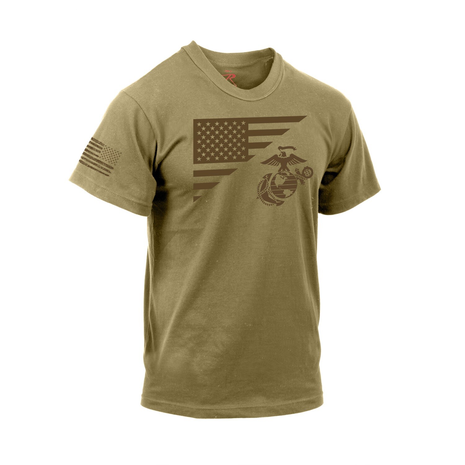 US Marine Corps Flag and EG&A T-Shirt USMC Eagle Globe and Anchor Licensed