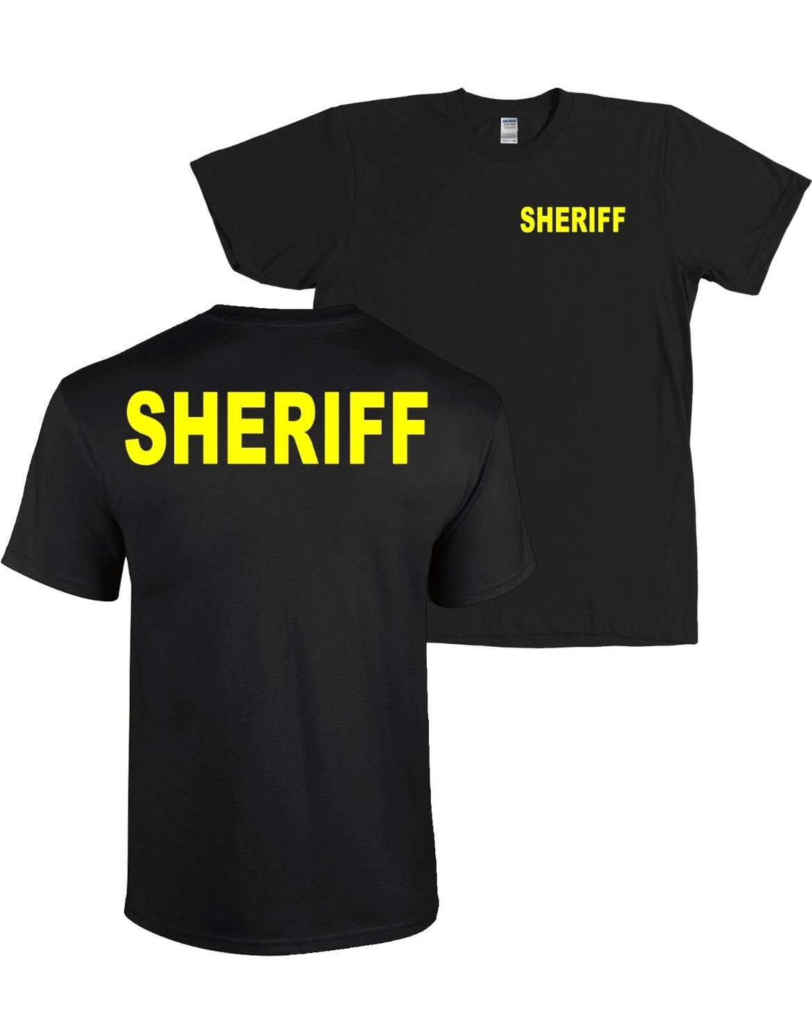 Sheriff front & back prints, Black/ Reflective Gold , Off Duty / Security Events
