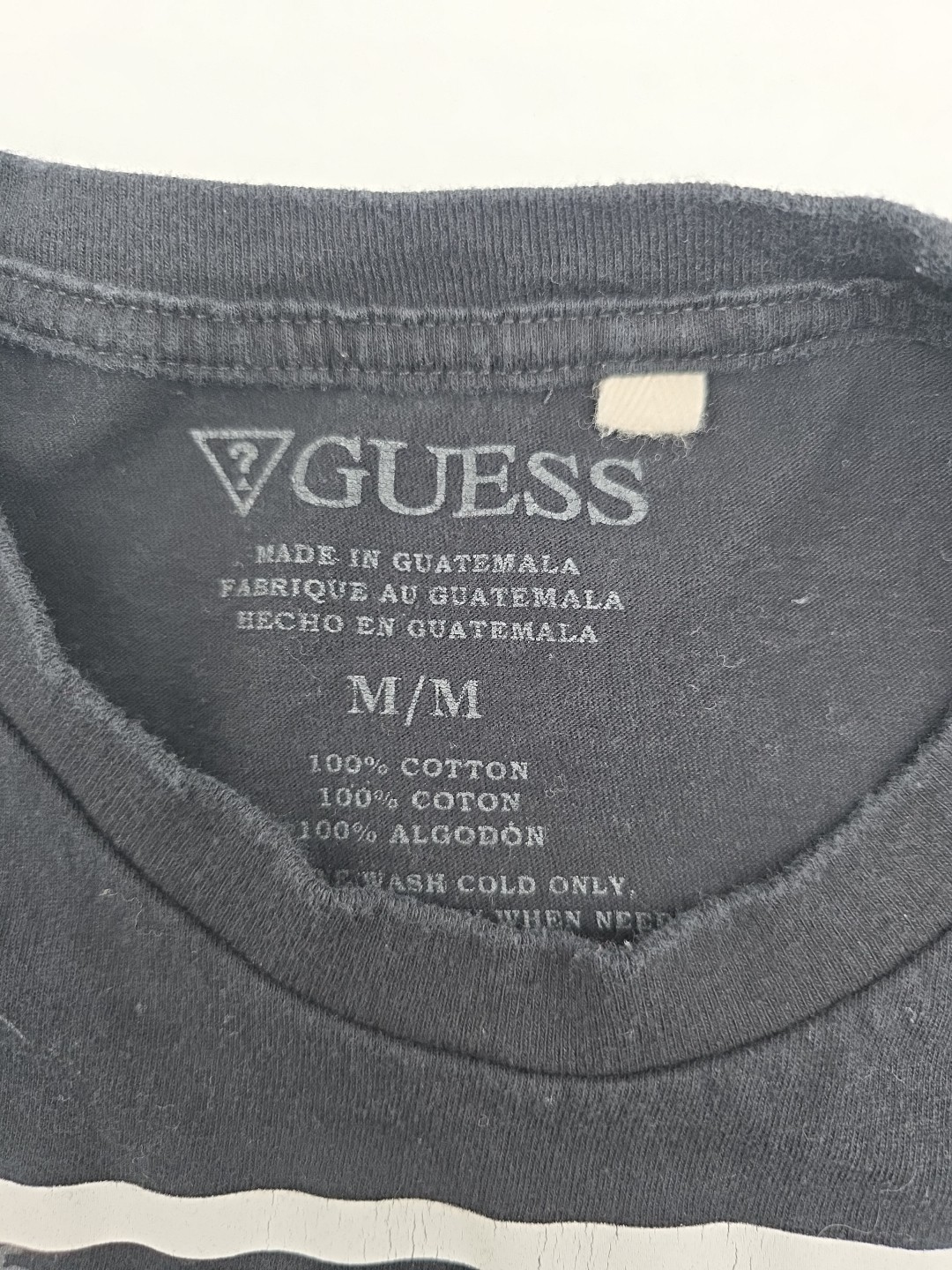 Guess By Guess T-shirt Men M Black Graphic Print 100% Cotton.#42922