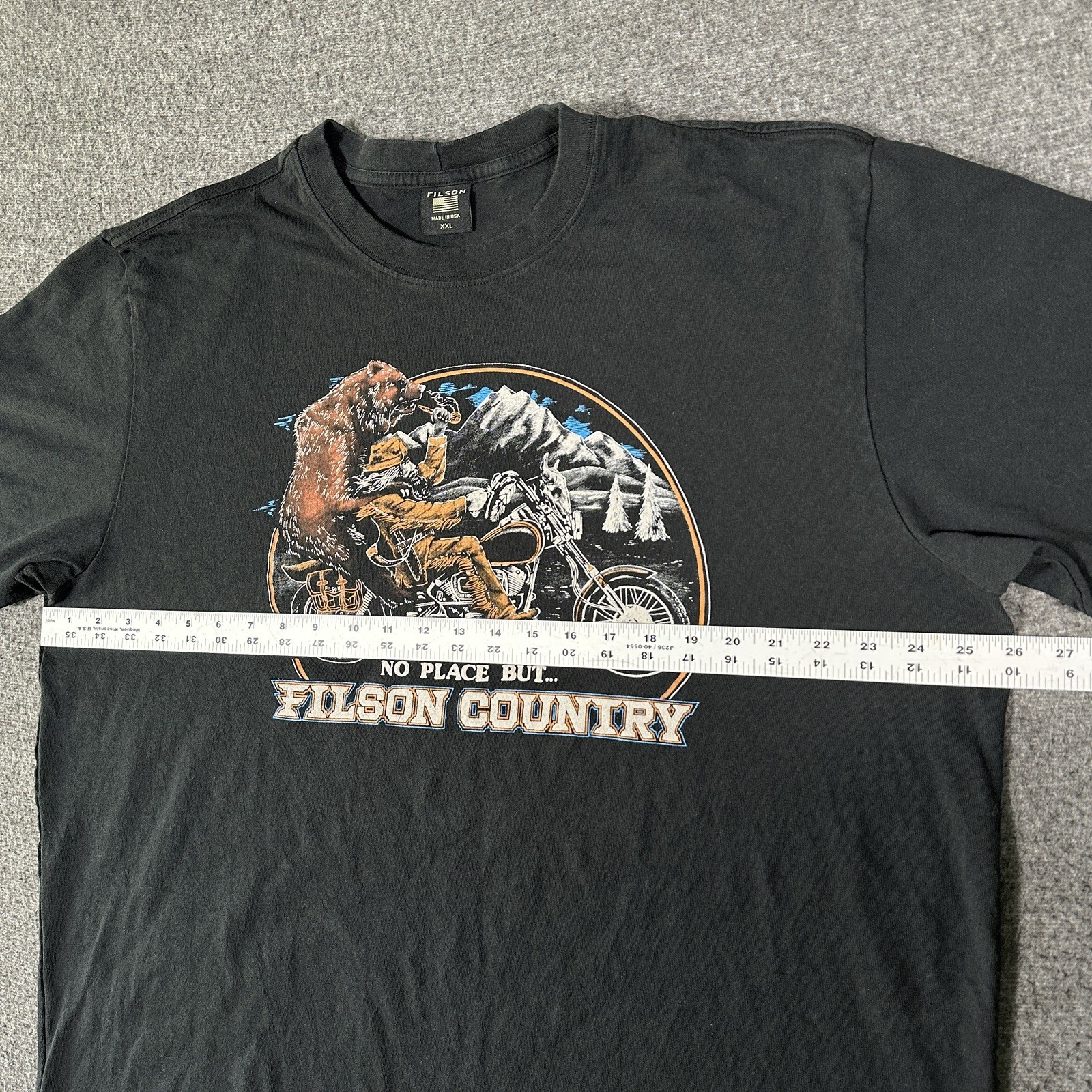Filson Country Graphic Bear Motorcycle T-Shirt Men’s 2XL S/Sleeve Crew Neck USA