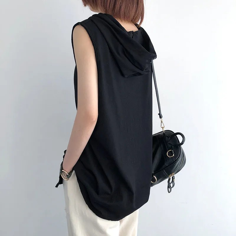 Solid Color Men’s Tank Tops Vest Sleeveless Tees For Male Hooded