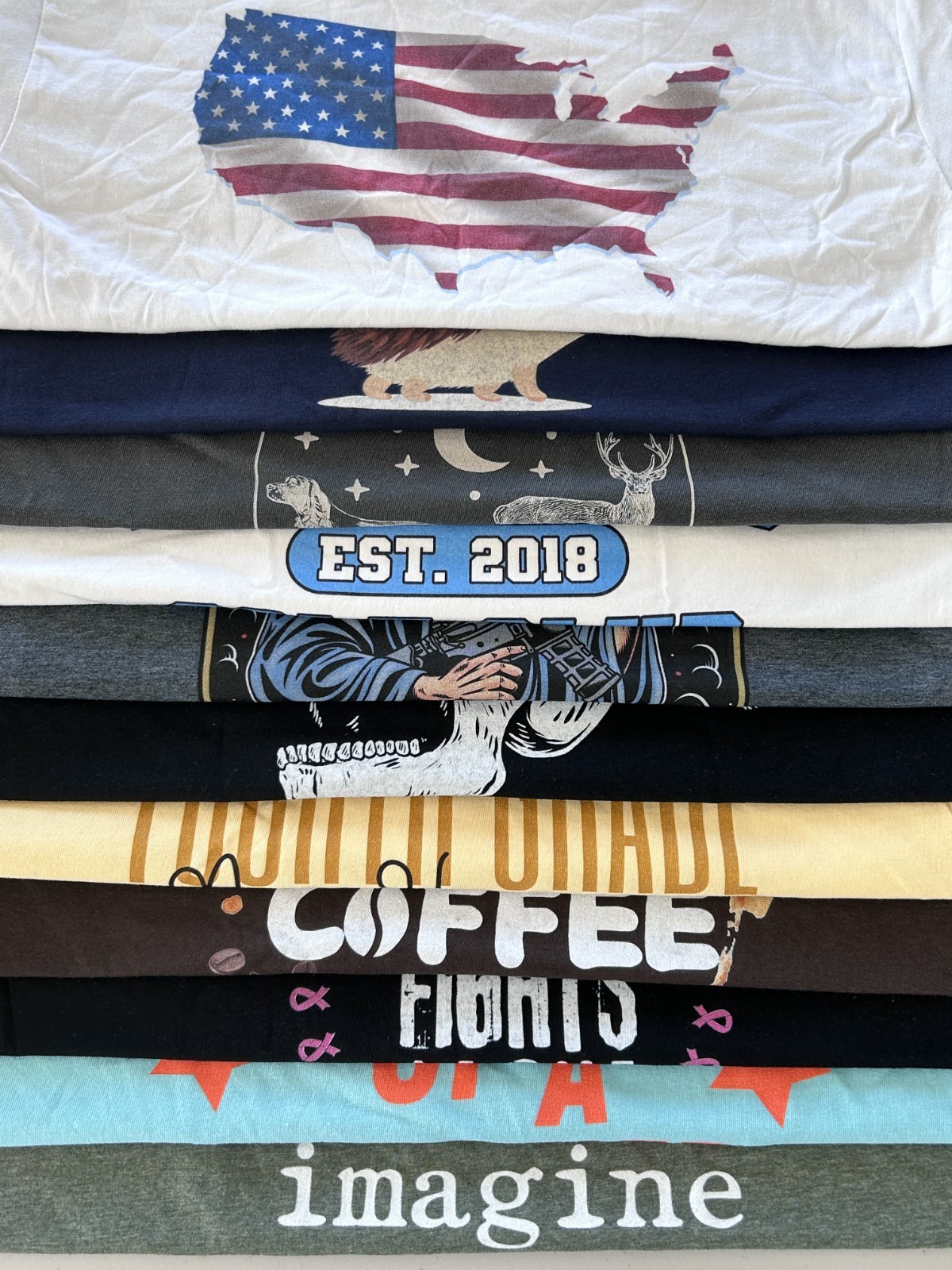 5 T-Shirt Lot Random Graphic Art Y2K Sport Movie Anime Cartoon Culture Musics