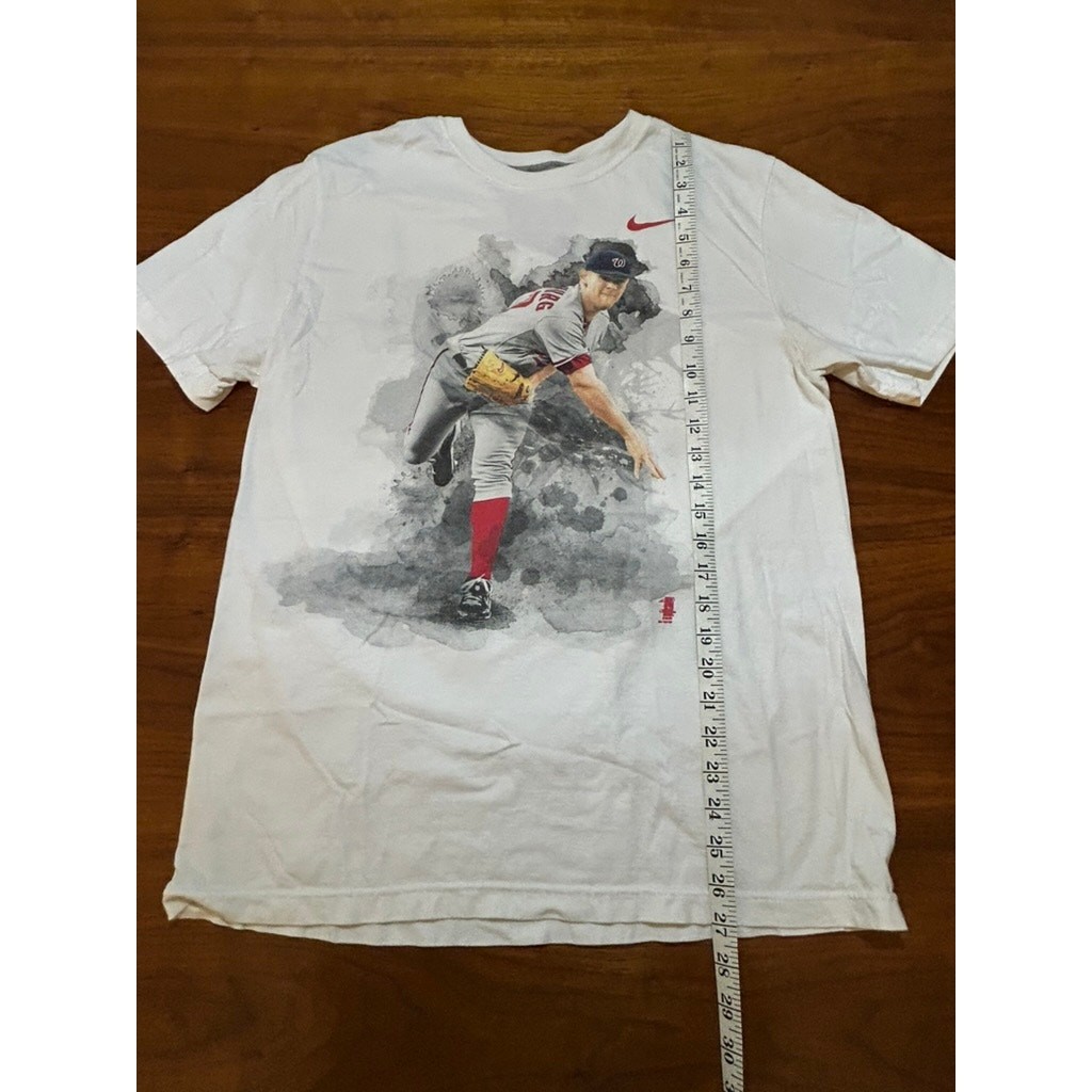 Nike Washington Nationals Stephen Strasburg Graphic T-Shirt White Mens Large