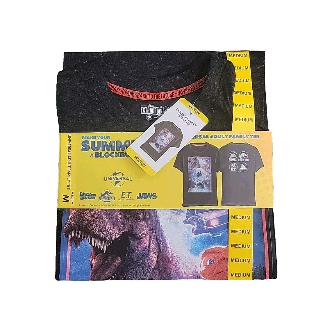 Adult Unisex Universal Mineral Wash Fabric Ribbed Knit Collar Family Tee Medium