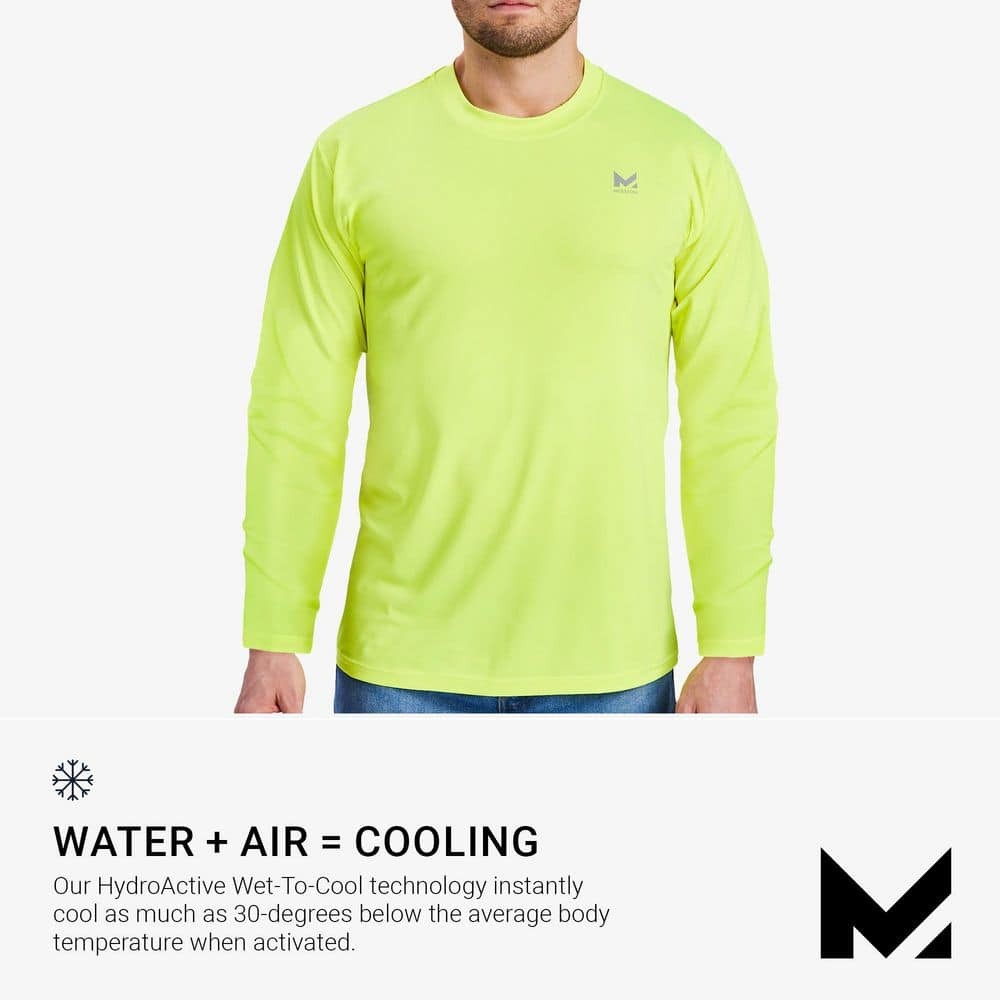Mission Unisex Large Hi Vis Yellow Cooling Long Sleeve Performance Shirt