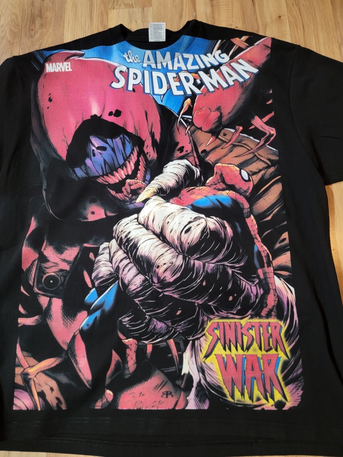 SPIDERMAN SINISTER WAR ON A SHAKA HEAVYWEIGHT GARMET DYED T SHIRT “MODERN”