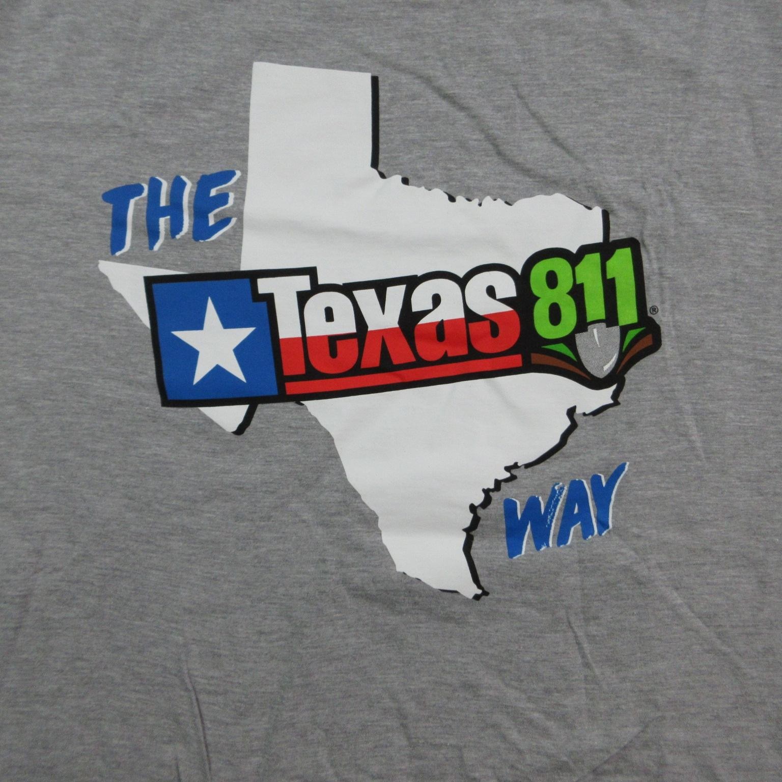 811 Day Texas Shirt Mens XL Gray Graphic Short Sleeve Tee Cotton Poly NWOT