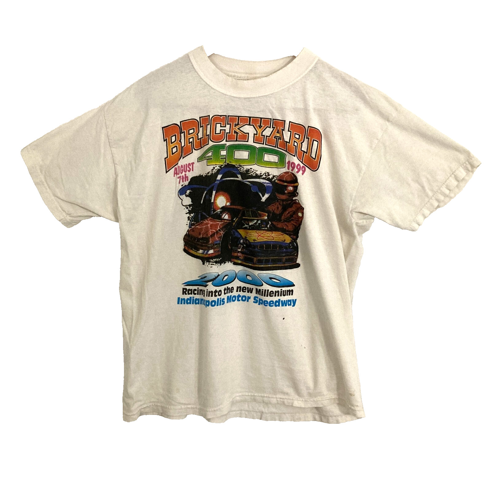 Vtg Gildan 1999 Brickyard 400 Shirt Adult XL Nascar Racing Cars Speedway Tee