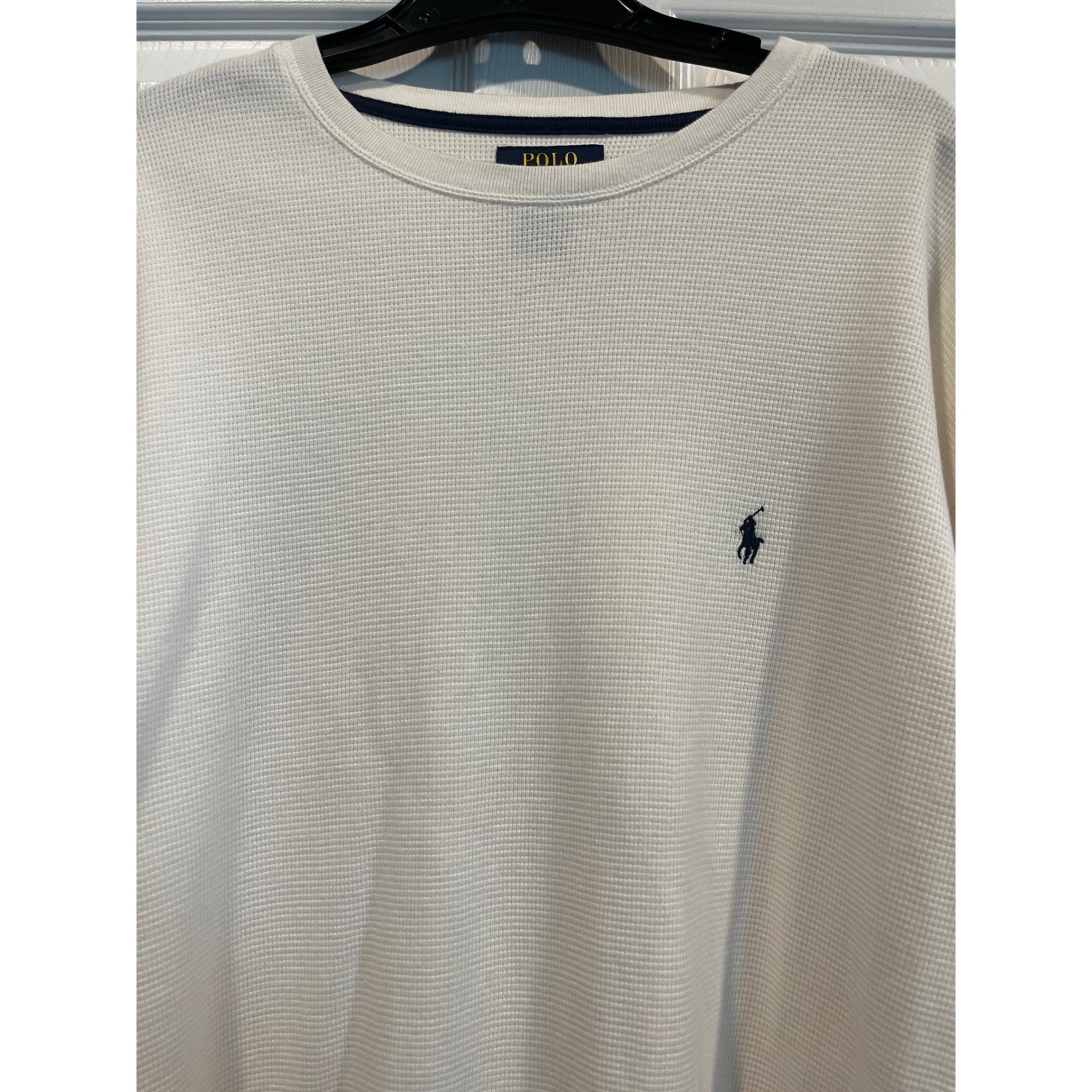 Polo Ralph Lauren Mens 2XLT White Waffle Knit Thermal Long Sleeve Shirt Tall