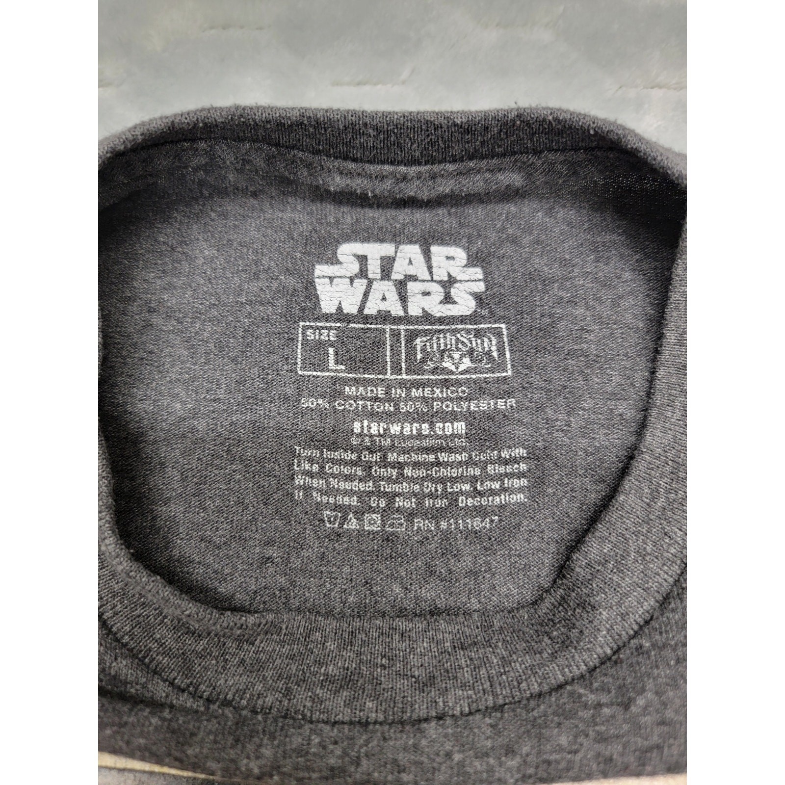 Star Wars Fifth Sun Shirt Mens L Gray Darth Vader Stormtrooper Selfie Graphic