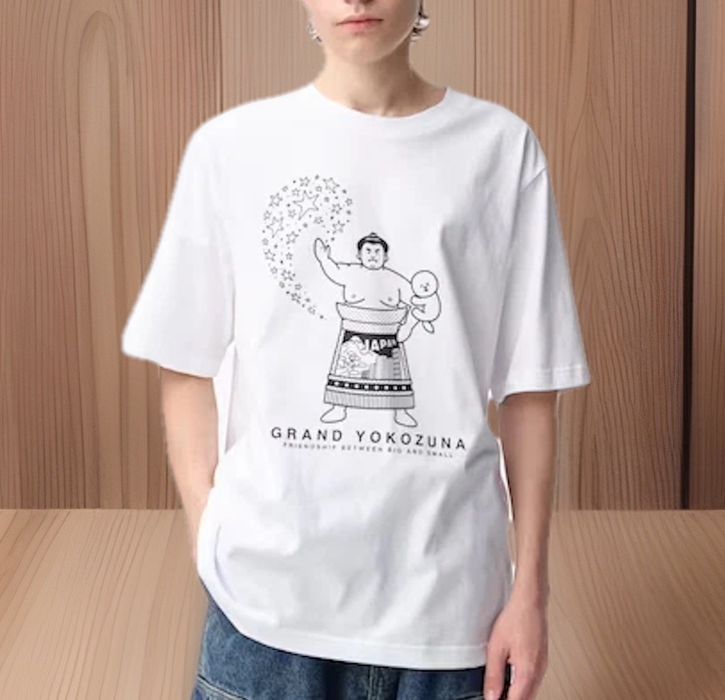 GU Graphic T-Shirt Sumo Rikishi Tee Japan Limited NEW Japanese Kimiaki Yaegashi
