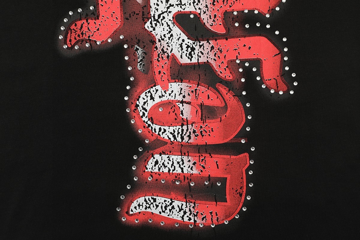NEW Mixed Emotion Angel Rhinestone Sleeveless Black Graphic Tee