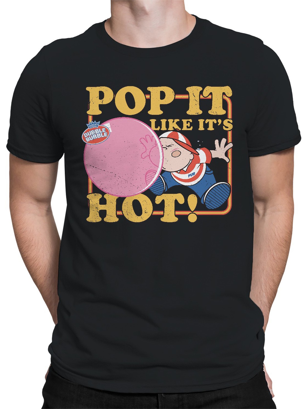 Officially Licensed Dubble Bubble Pop It Like It’s Hot Gum Men’s T-shirt