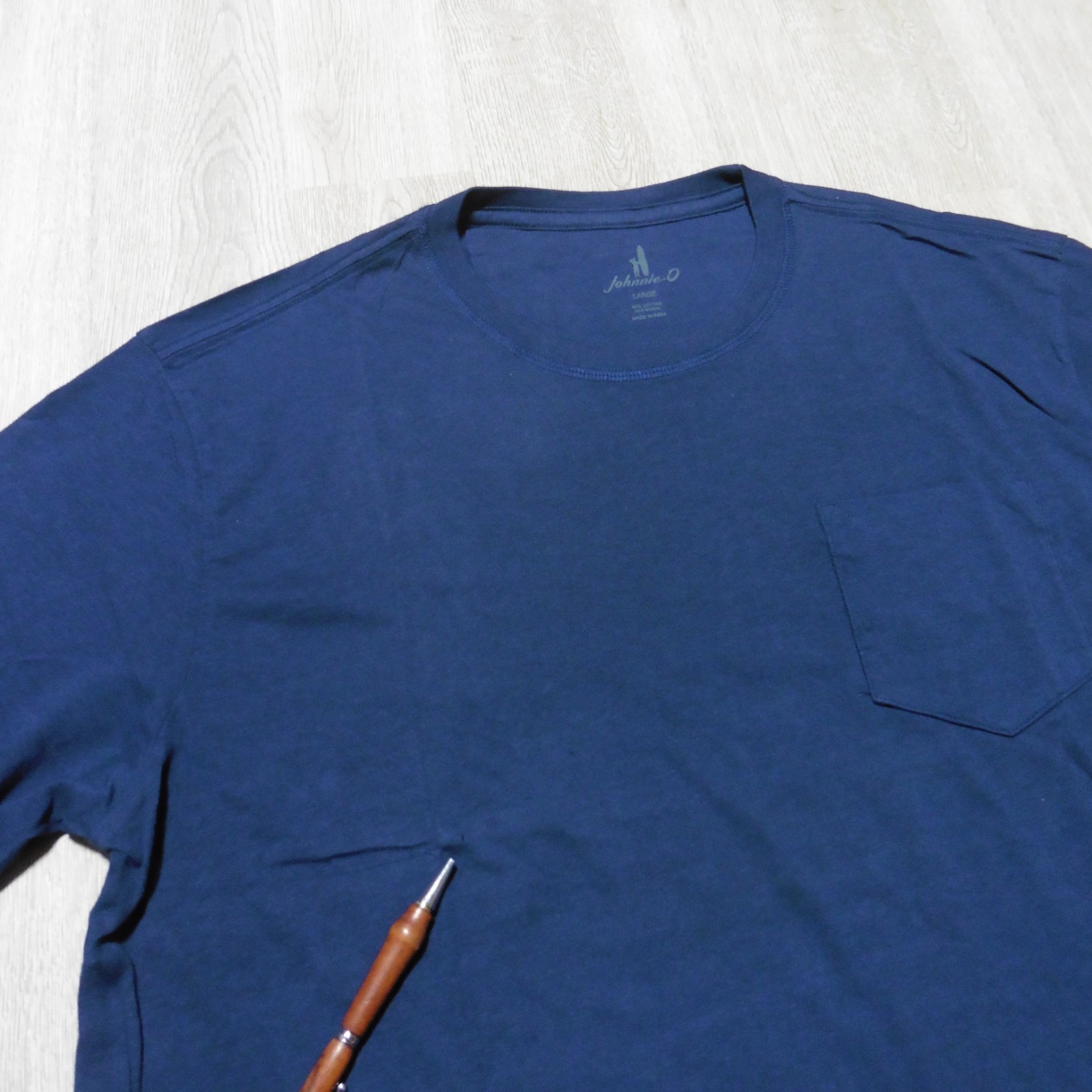 JOHNNIE-O Mens L LARGE T SHIRT WAVE RIDER NAVY BLUE DALE 2.0 GOLF SANTA MONICA