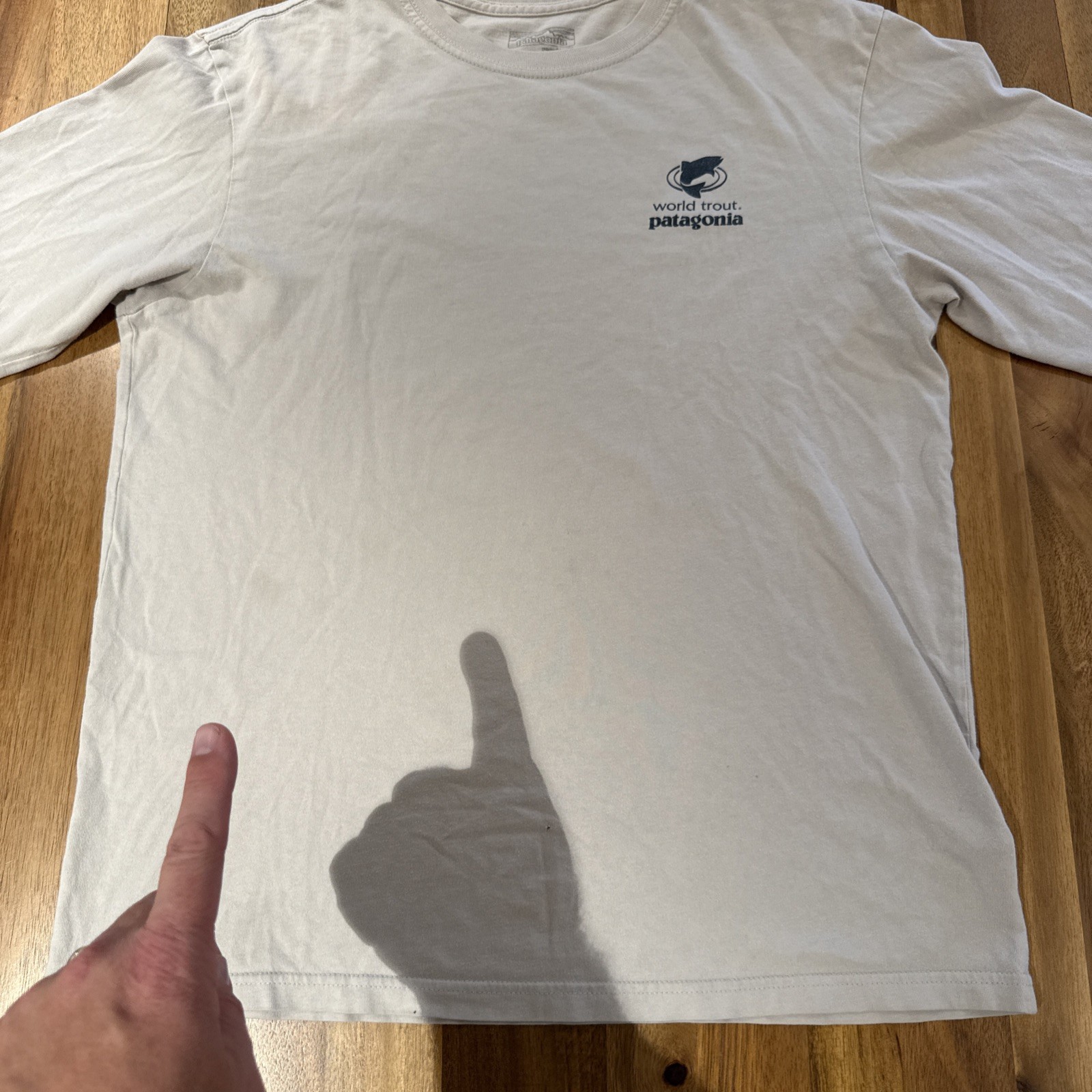 Vintage Patagonia World Trout Fish Shirt Ad Maddox Fishing Art Made In USA Tee M
