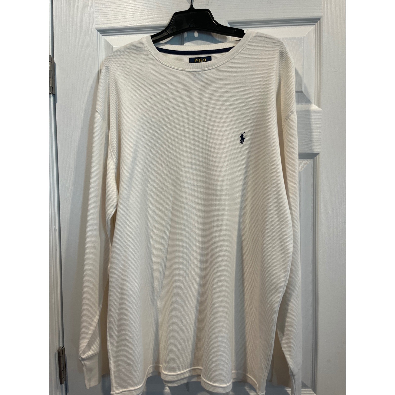 Polo Ralph Lauren Mens 2XLT White Waffle Knit Thermal Long Sleeve Shirt Tall