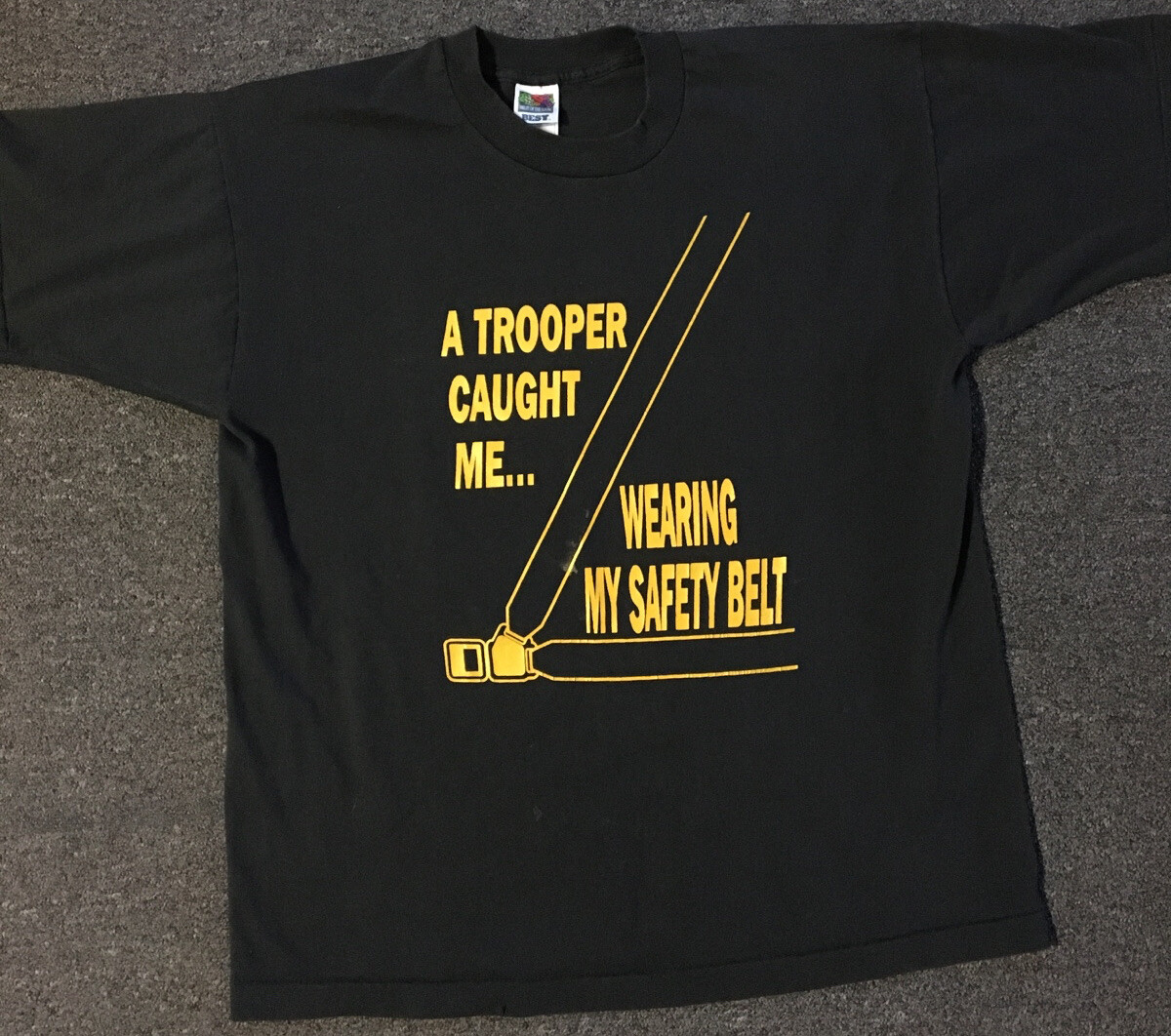 Vtg 90s Police Caught Me Wearing My Seatbelt Shirt XL Single Stitch Funny Grunge