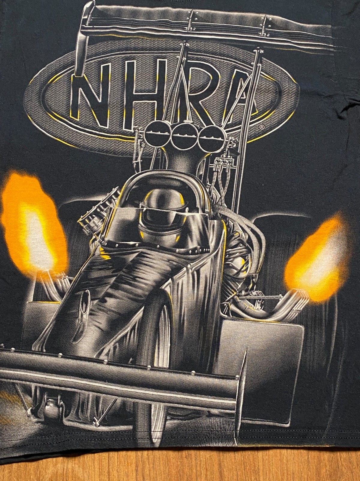NHRA Vintage Big Logo Dragster All Over Print Men’s Medium T-Shirt 90s Racing