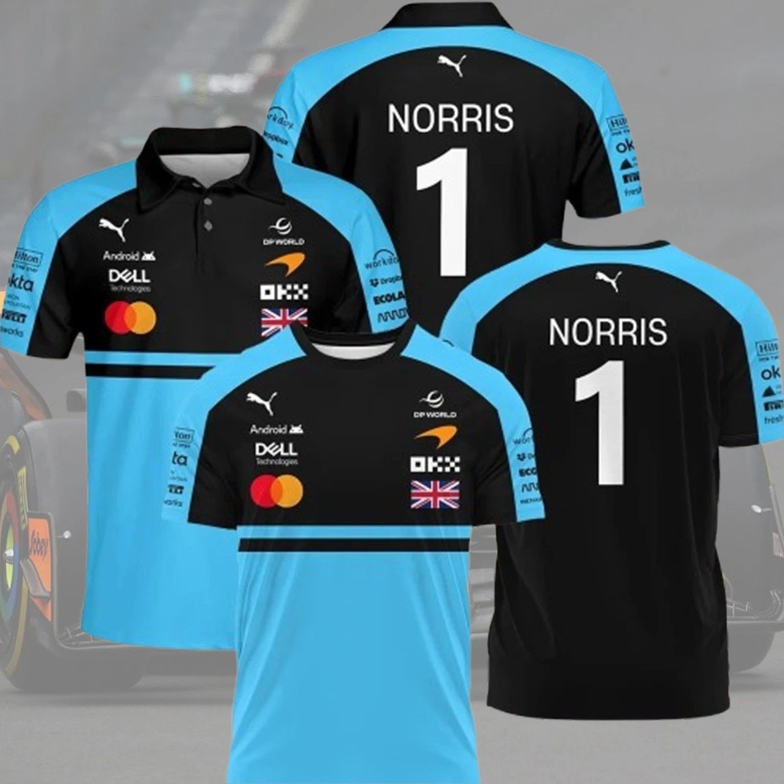 💥NEW 2026 Lando Norris #1 McLaren Formula One Polo Shirt F1 AOP Racing Shirt