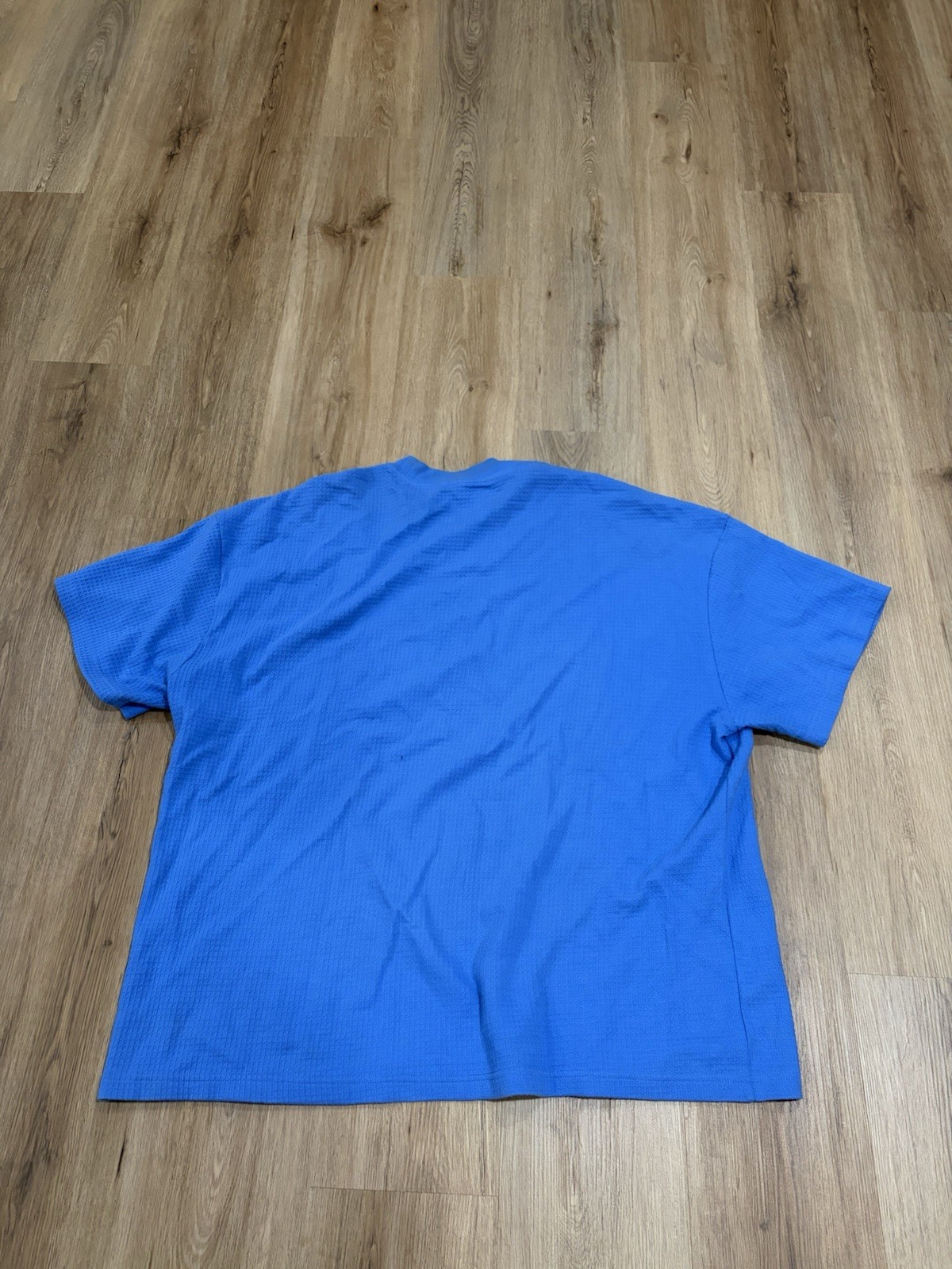 Brain Dead Waffle Knit Mock Neck S/S T-Shirt; Light Blue; Pre-Owned; US XXL