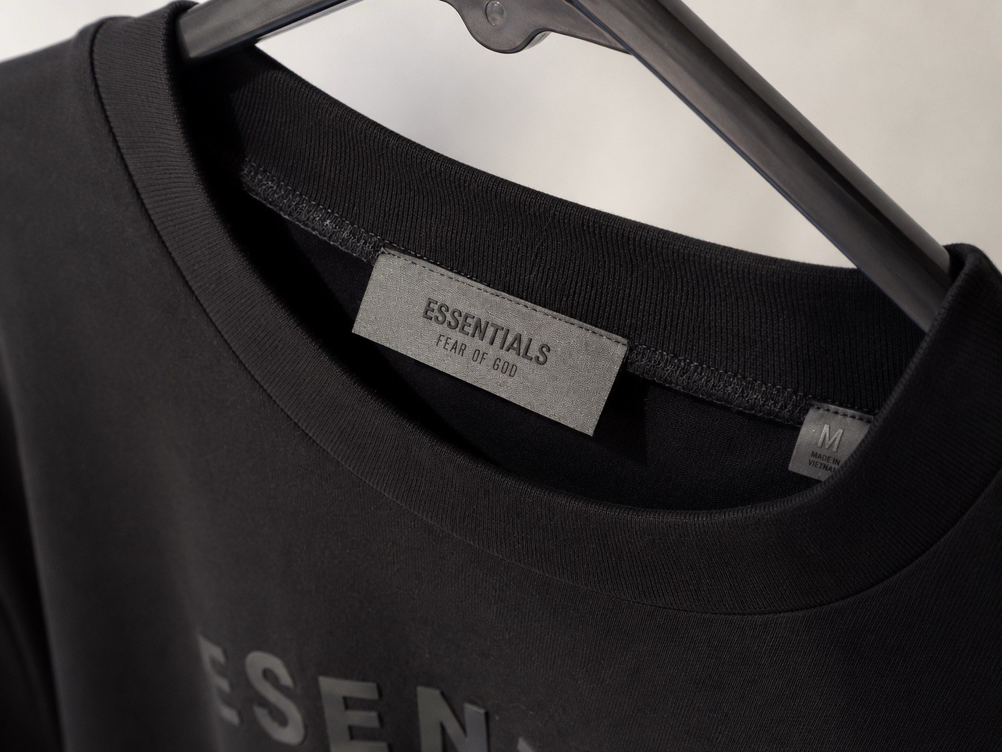 ESSENTIALS Fear of God Black Crew Neck Short Sleeve OVERSIZED T-Shirt Men M