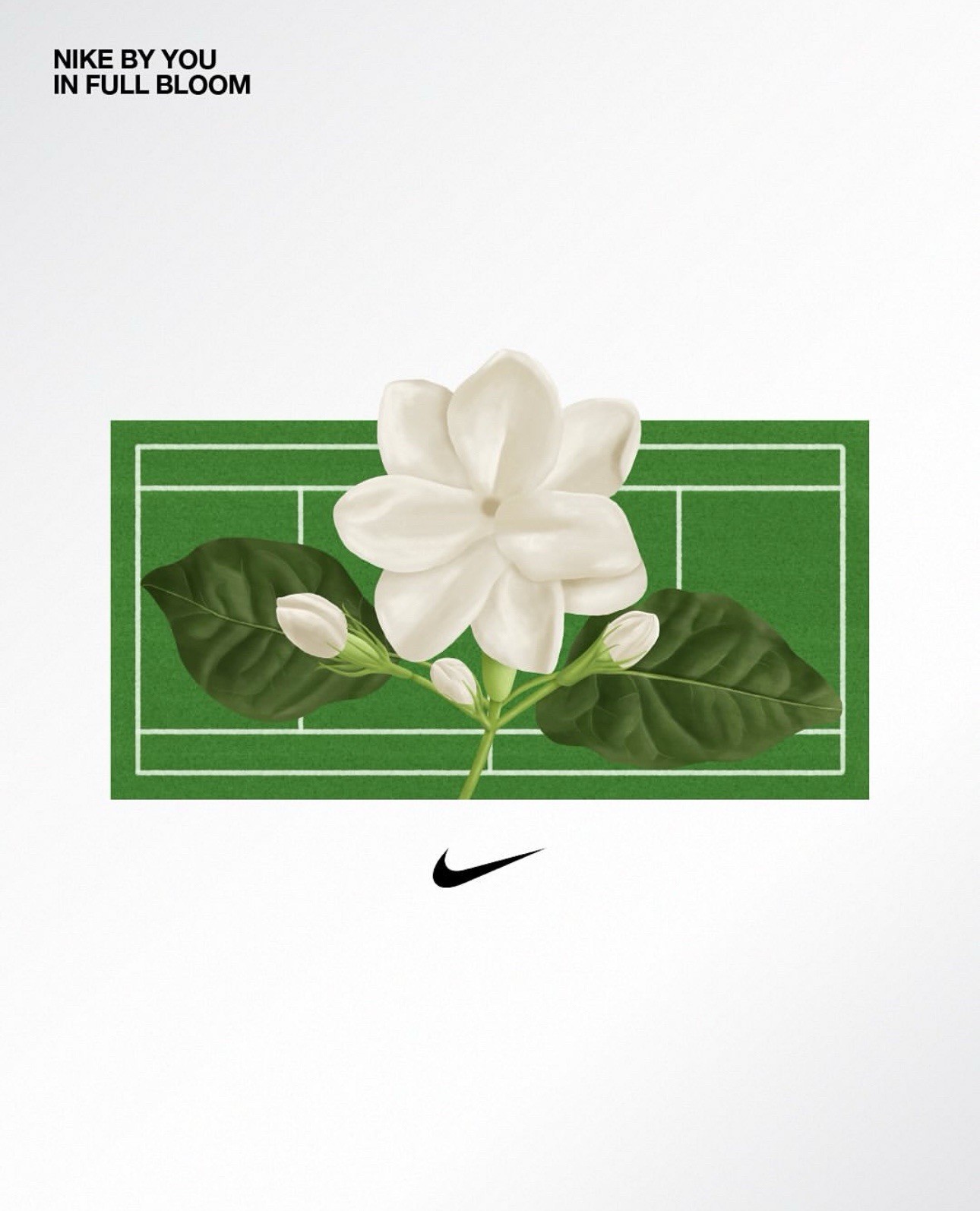 Alexandra Alex Eala NIKE By You Full in Bloom Sampaguita Shirt Men’s MEDIUM