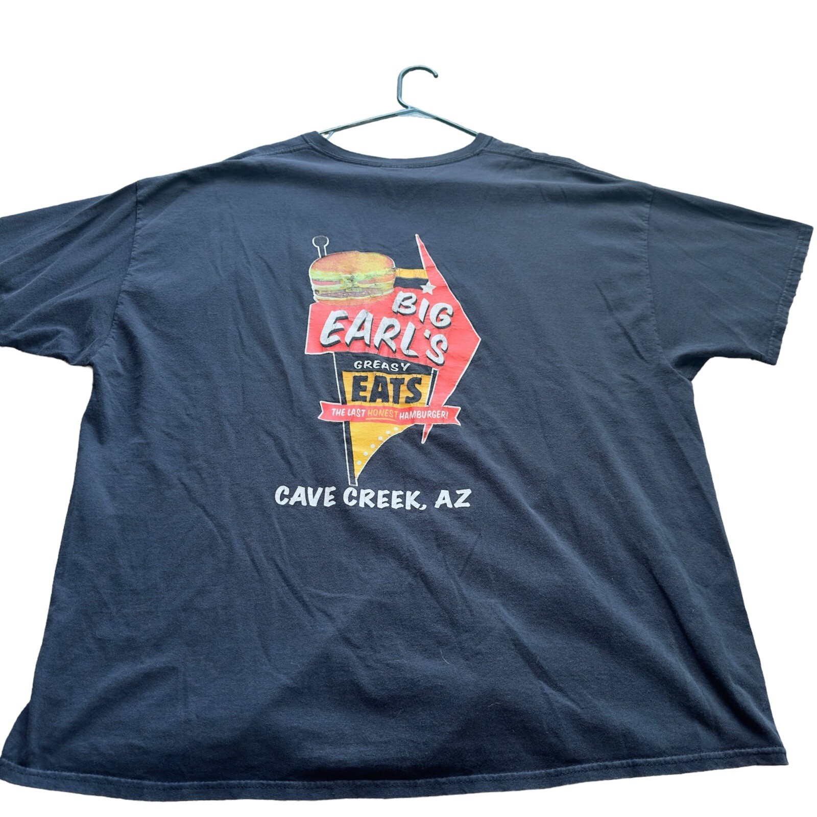 Vintage Big Earls Greasy Eats T Shirt 3XL Cave Creek AZ Diner Biker Garage Tee