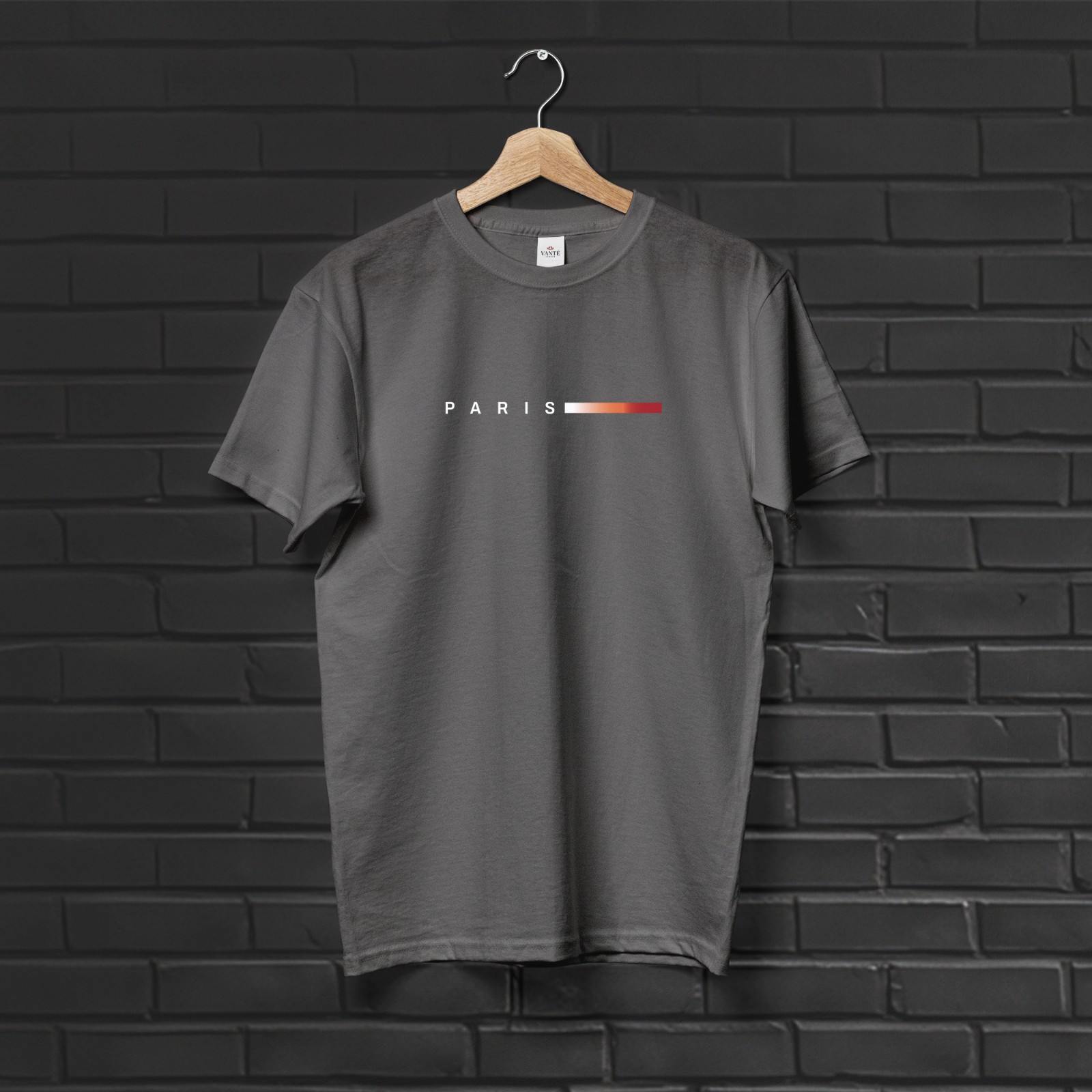 Breathable Round Neck T-Shirt with Paris Print for All Season Casual and Formal