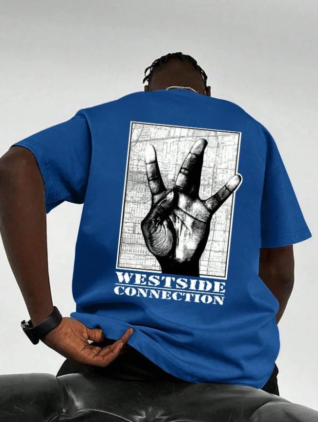 Men’s Shark Print Lightweight T‑Shirt — Summer Casual Sport Streetwear Oversized