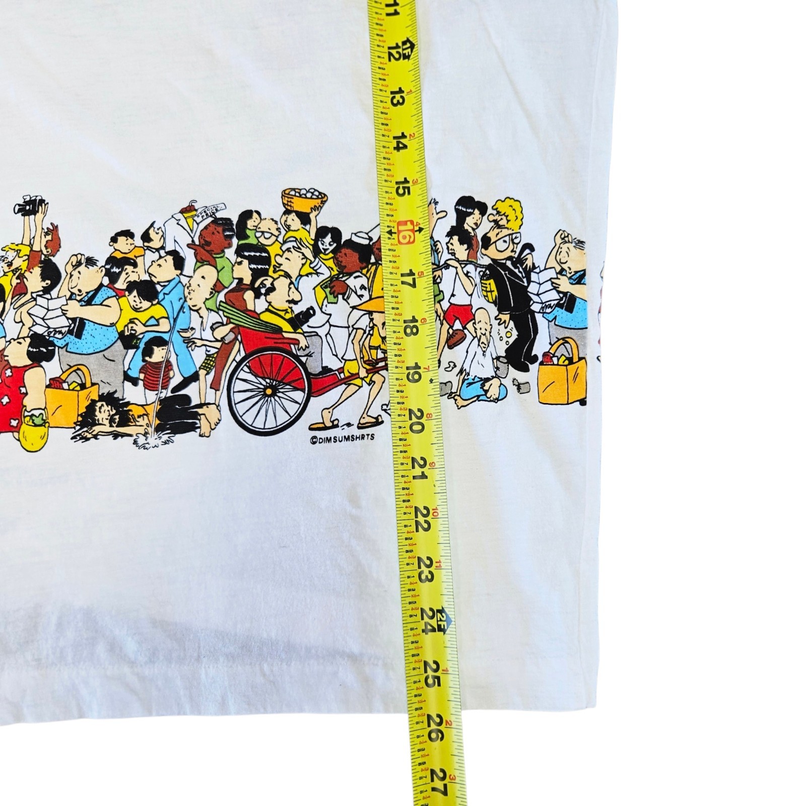 Vintage Dim Sum Shirts I Survived Hong Kong T Shirt Size L White 2 Sided Graphic
