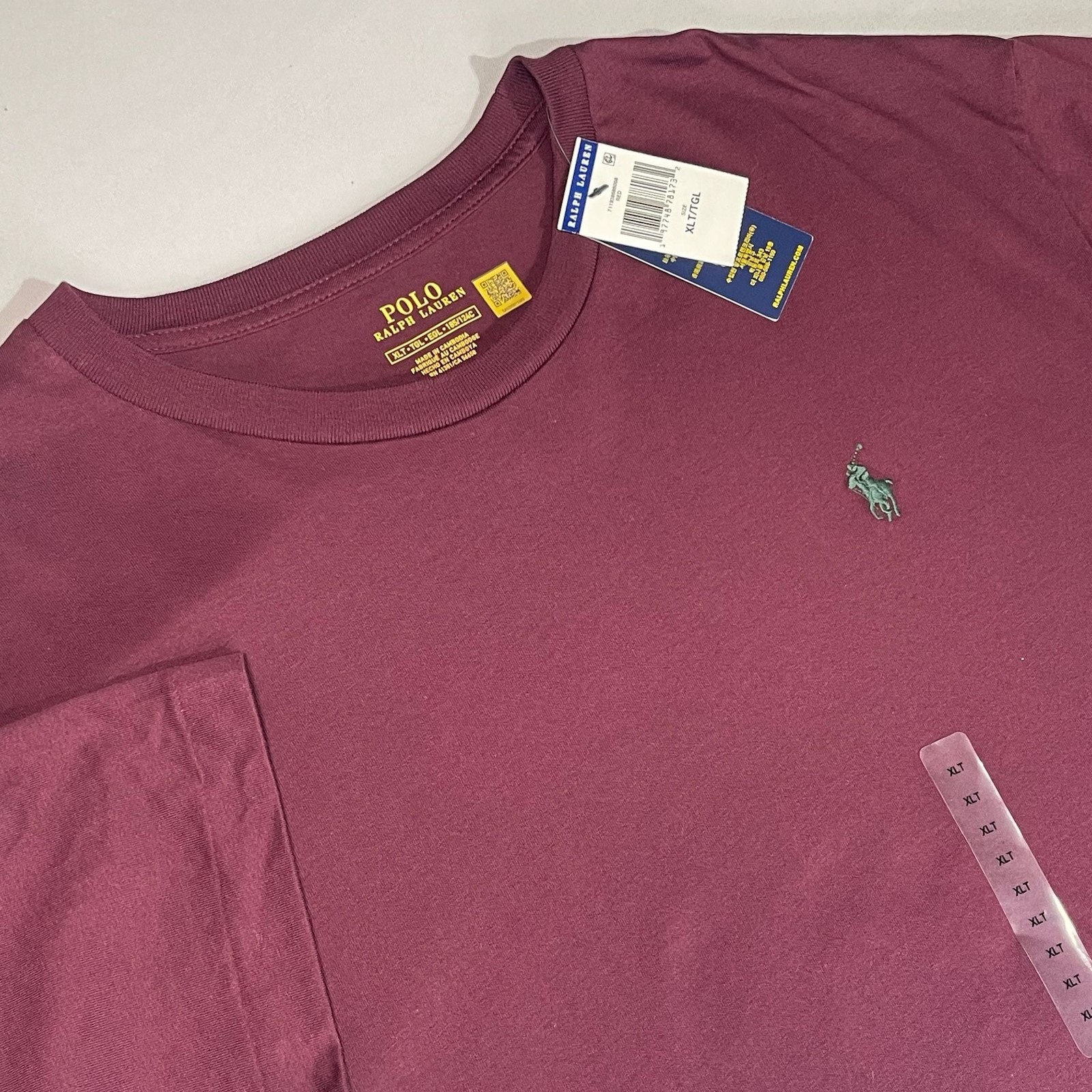 Polo Ralph Lauren Performance Jersey Short Sleeve T-Shirt XLT Burgundy NWT