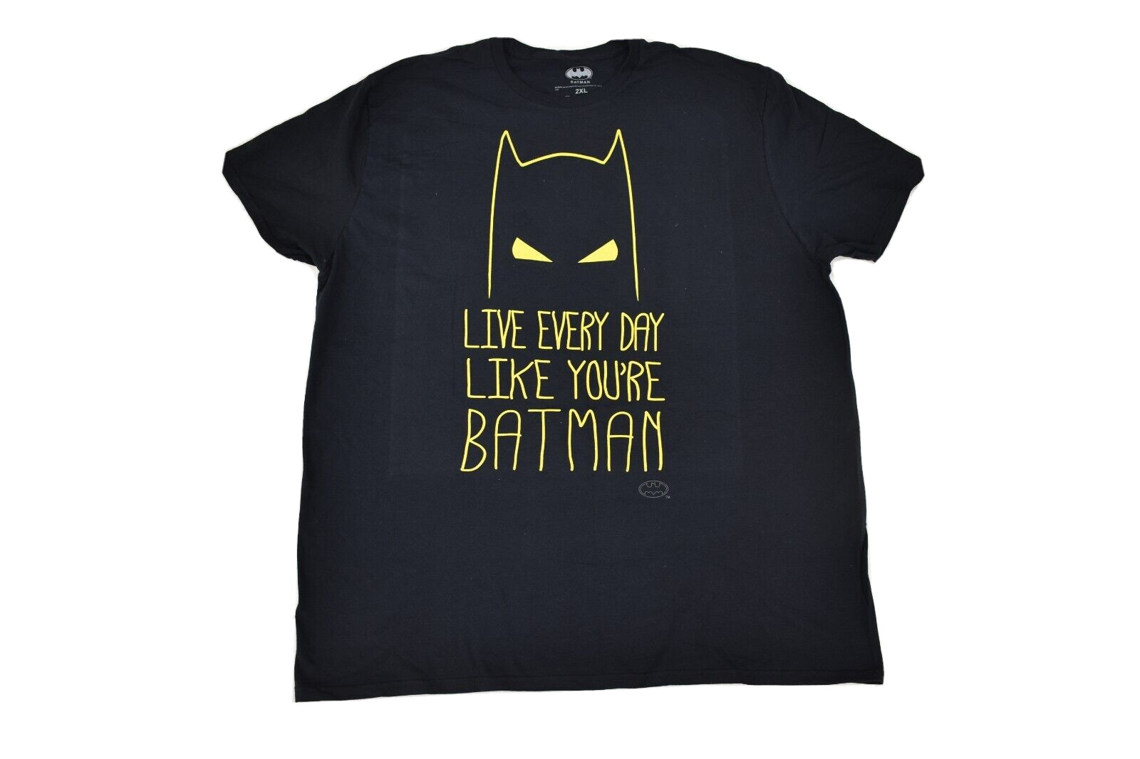 Batman Mens Live Everyday Like You’re Batman Black Shirt New L, 2XL