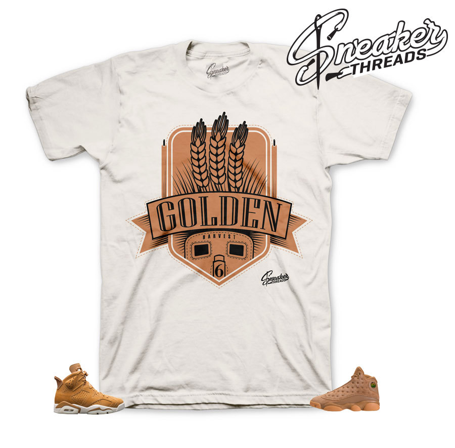 Shirt To Match Jordan 6 Wheat Golden Harvest 13 – Logo Shirt
