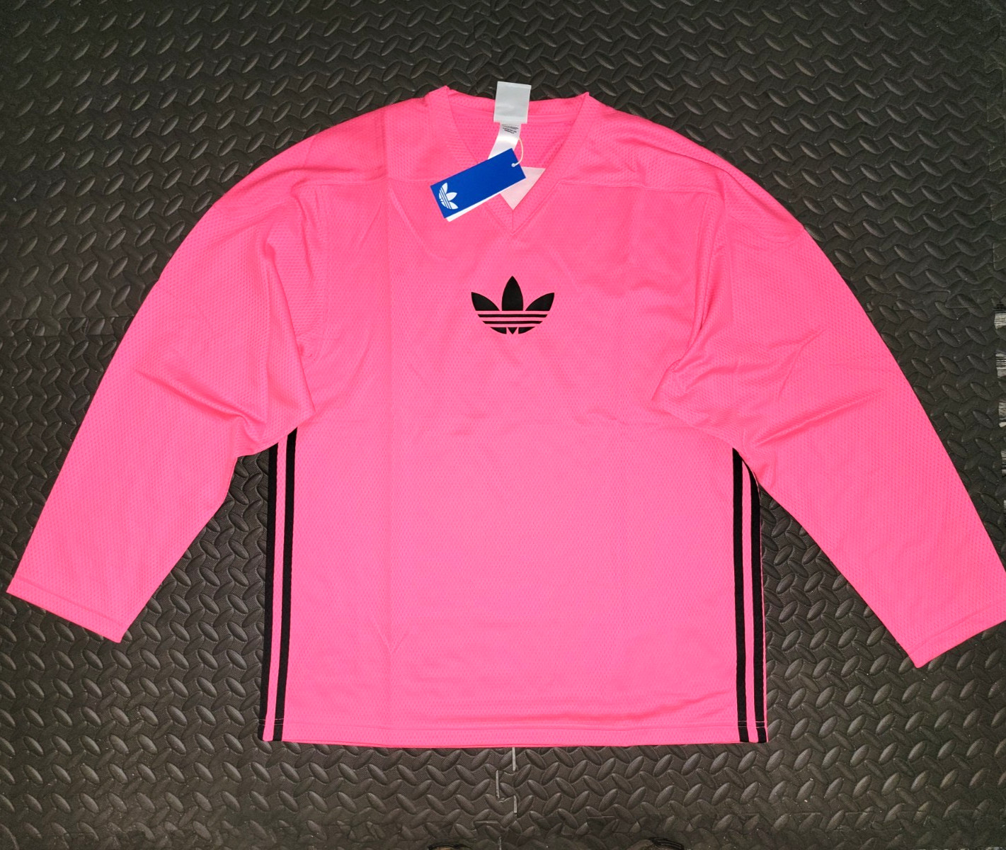 NEW MENS ADIDAS ORIGINALS MESH LONG SLEEVE TREFOIL SHIRT ~ SIZE XL #JY1309