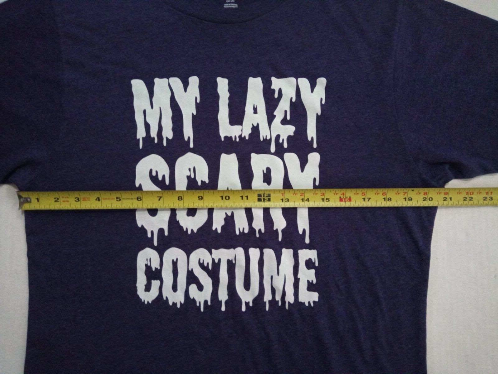My Lazy Scary Costume Halloween Print Purple T-shirt Size M (38-40)